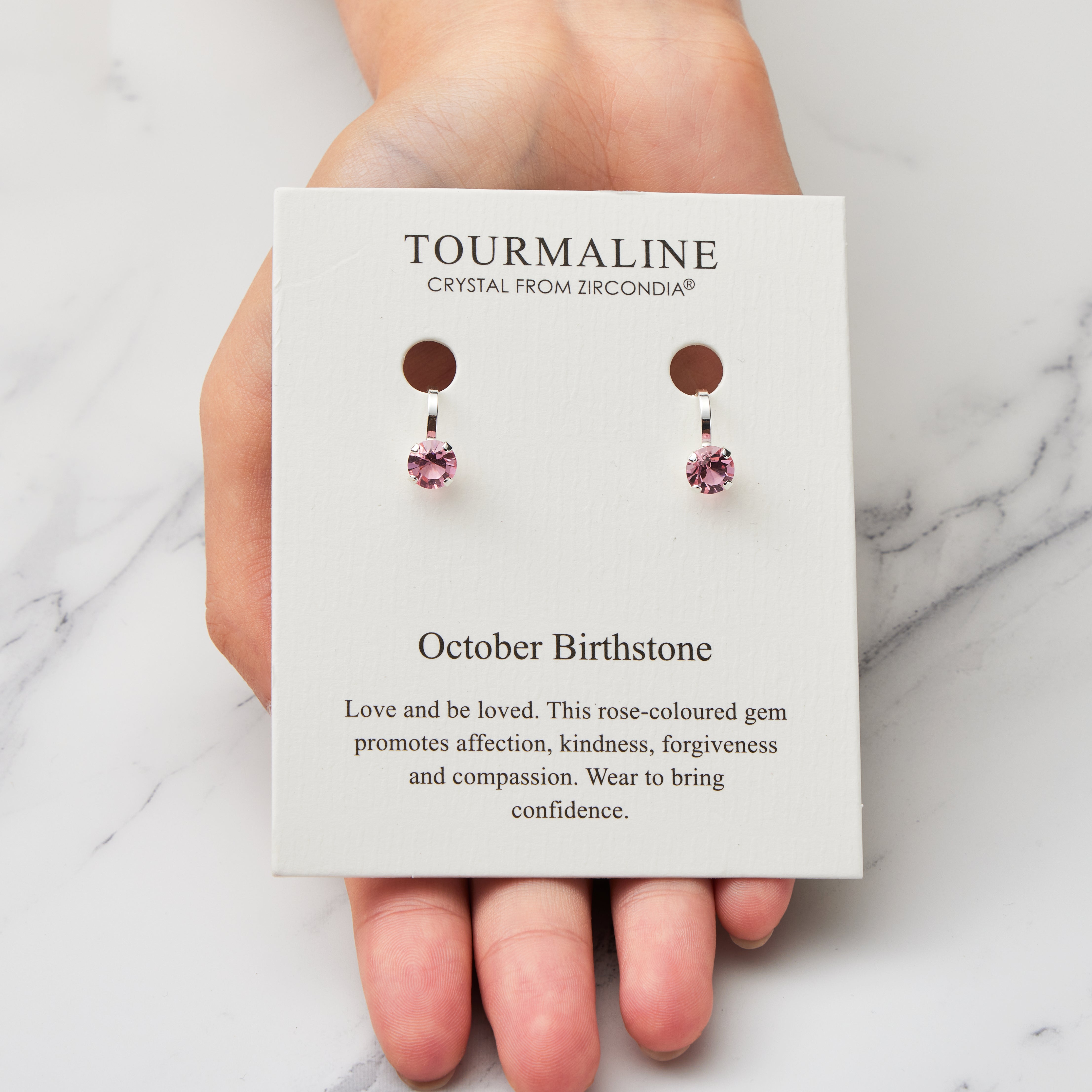 October (Tourmaline) Birthstone Clip On Earrings Created with Zircondia® Crystals