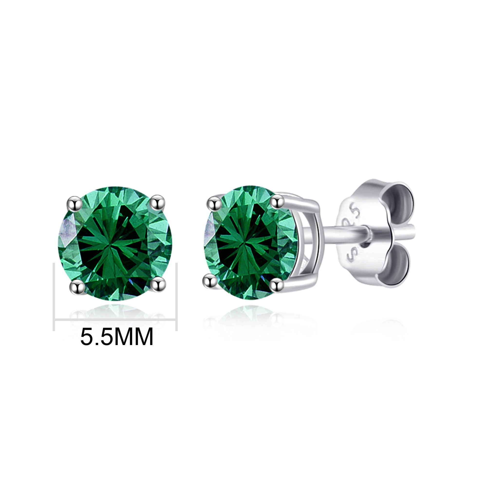 Sterling Silver Green Earrings Created with Zircondia® Crystals