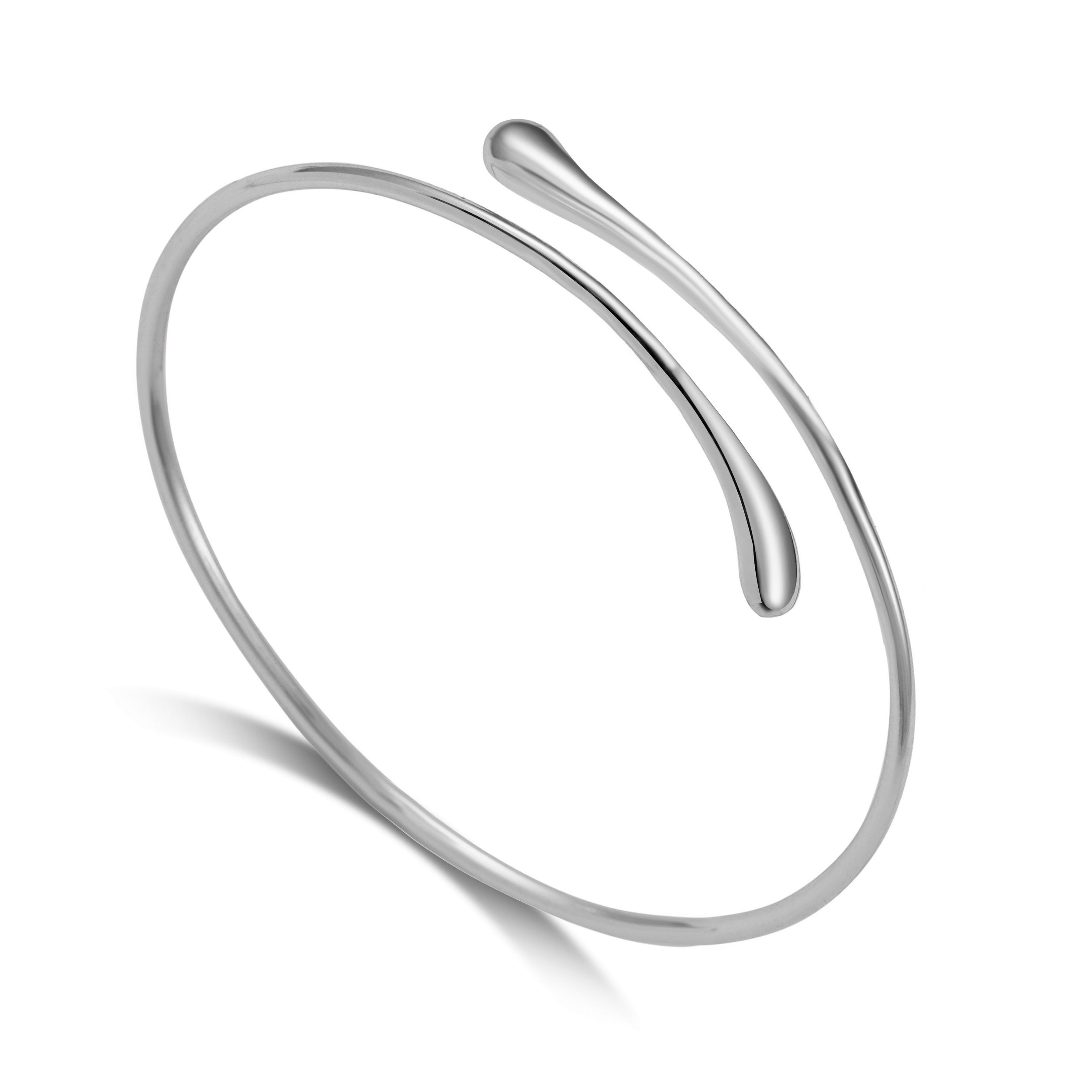 Silver Plated Teardrop Bangle