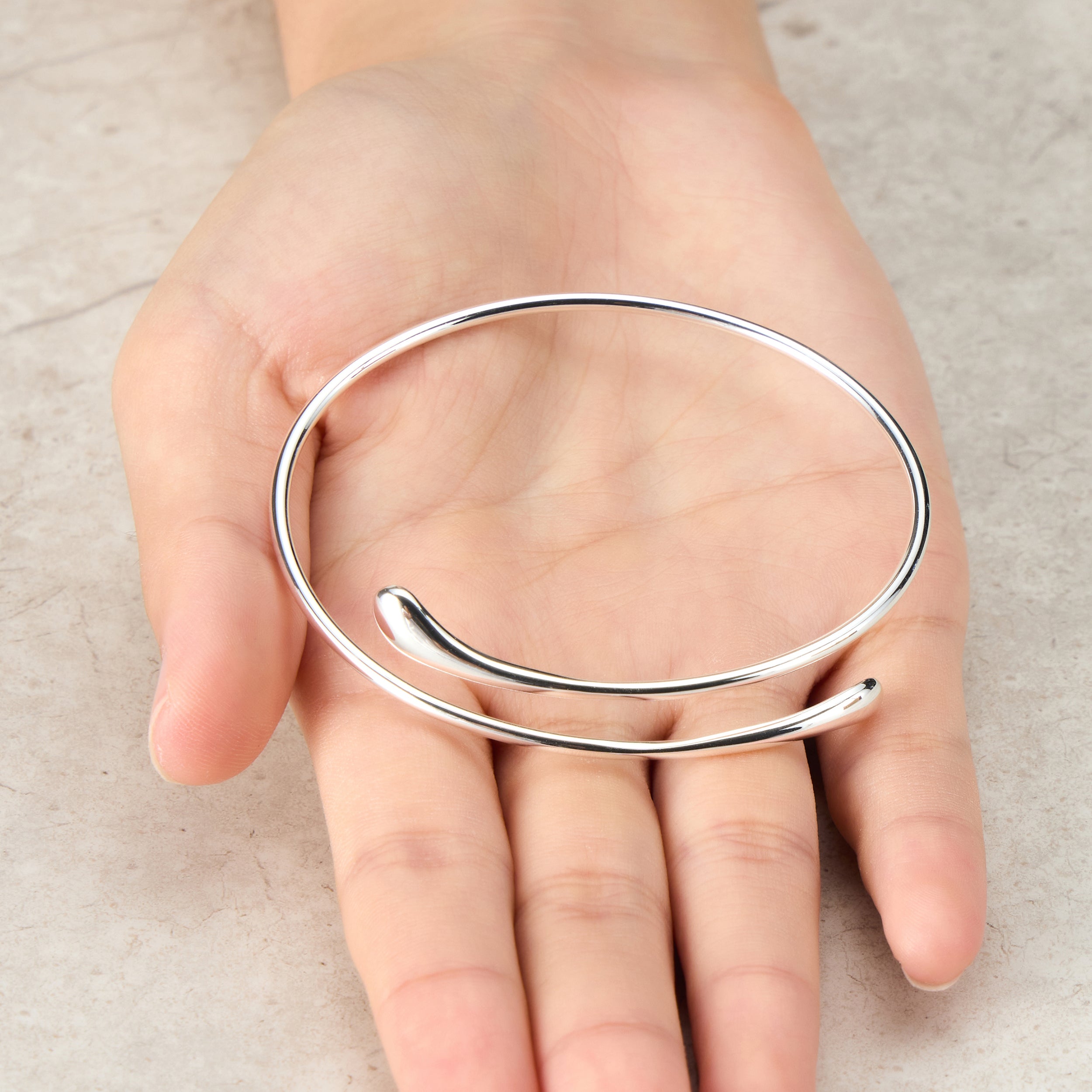 Silver Plated Teardrop Bangle