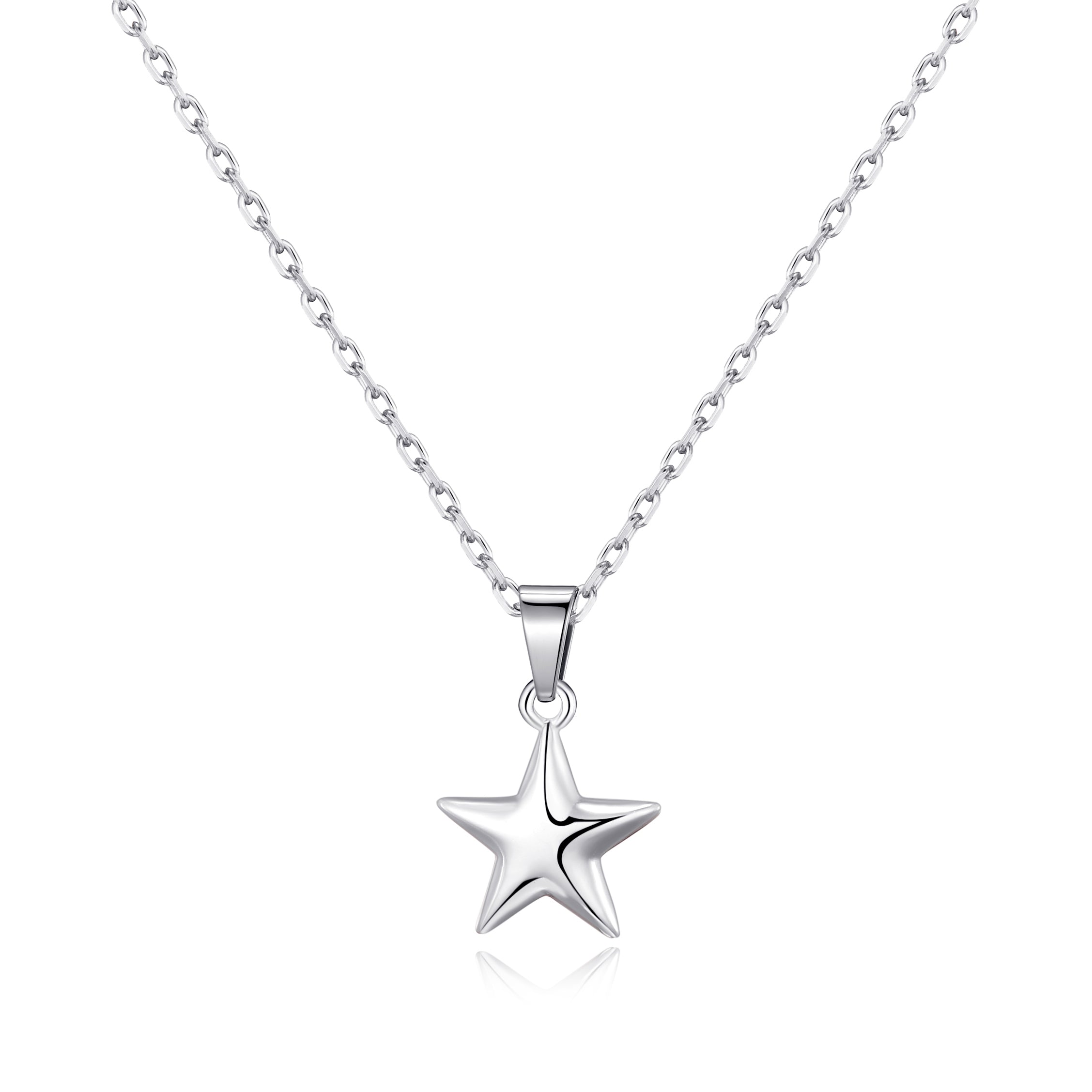 Sterling Silver Star Pendant Necklace by Philip Jones Jewellery