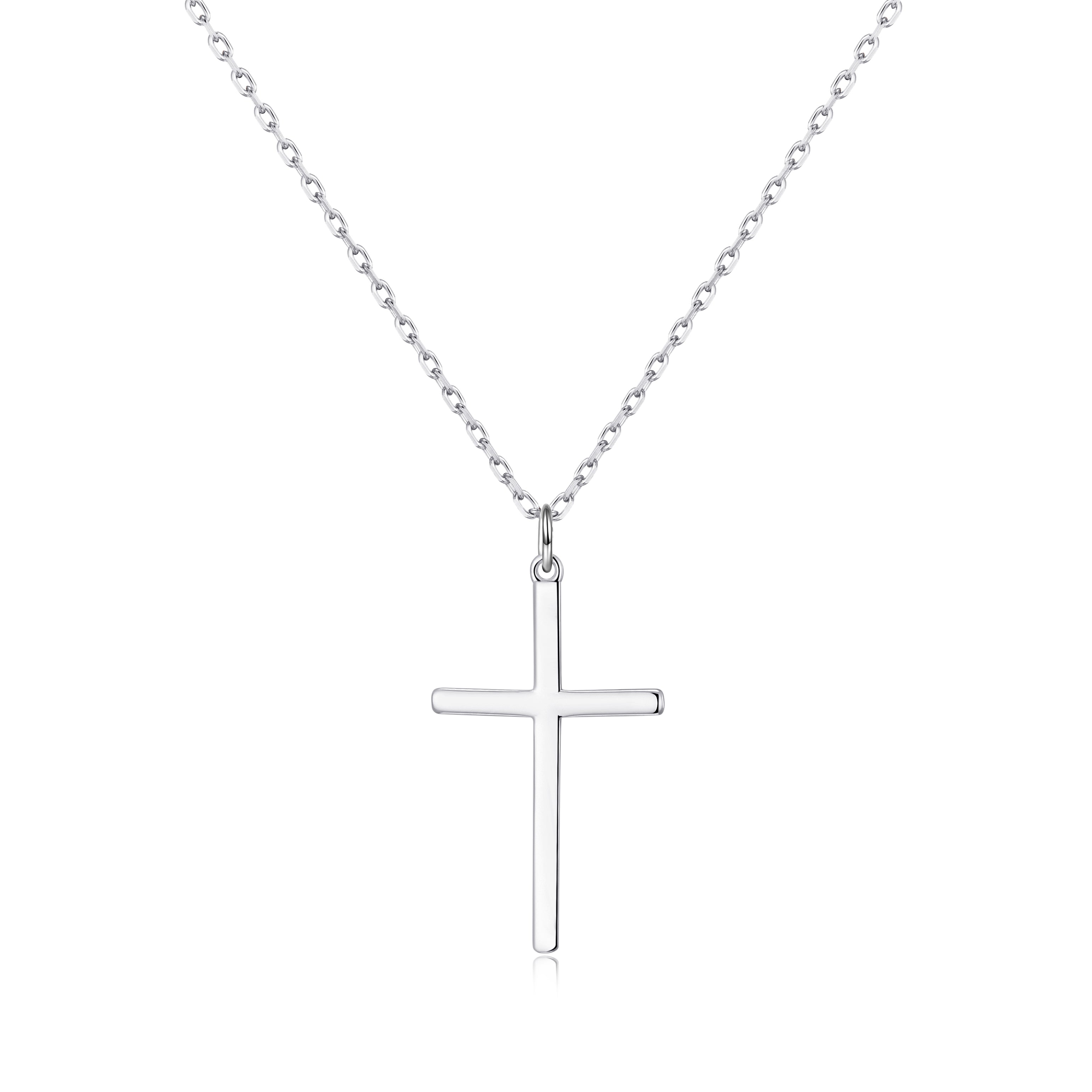 Sterling Silver Cross Pendant Necklace by Philip Jones Jewellery