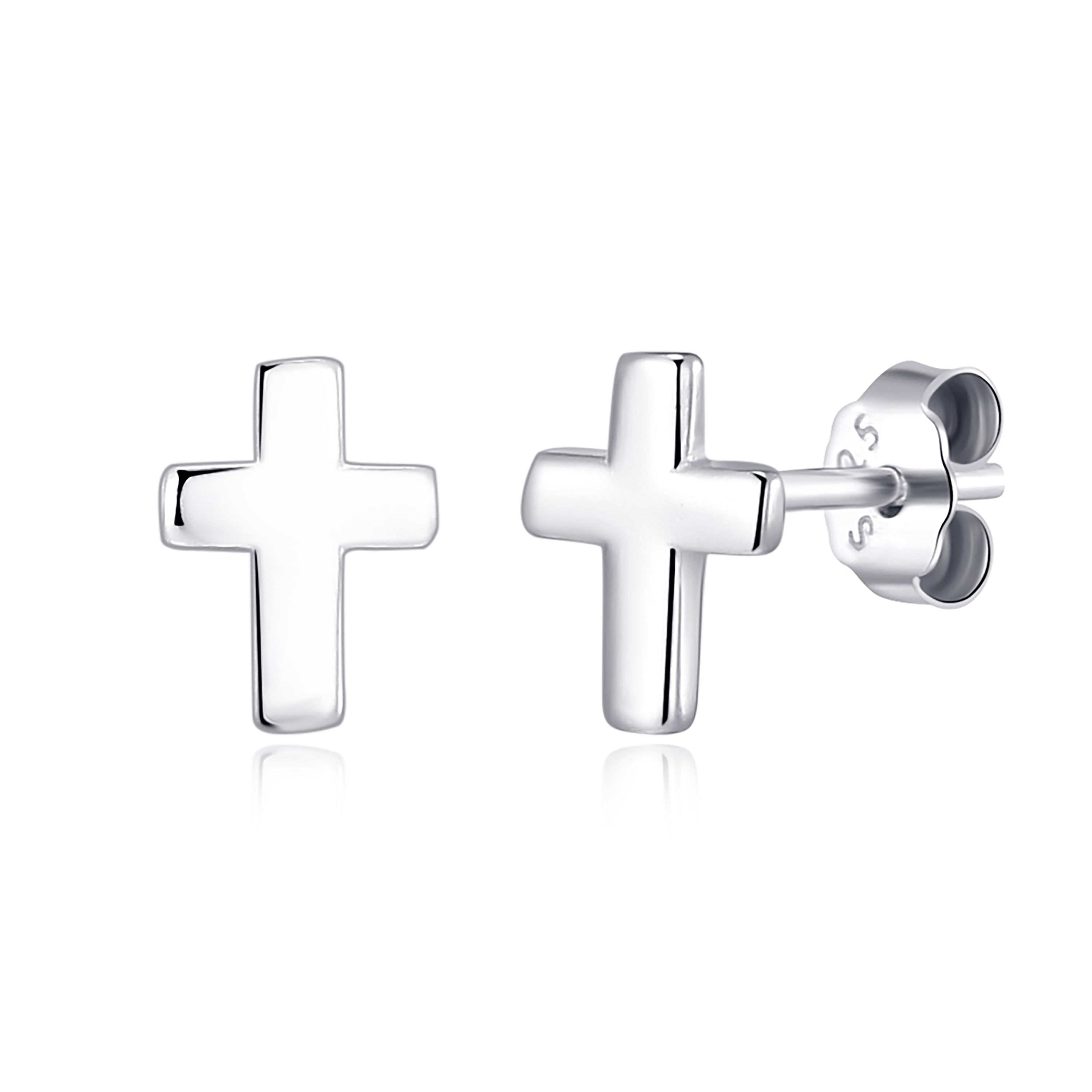 Sterling Silver Cross Earrings by Philip Jones Jewellery