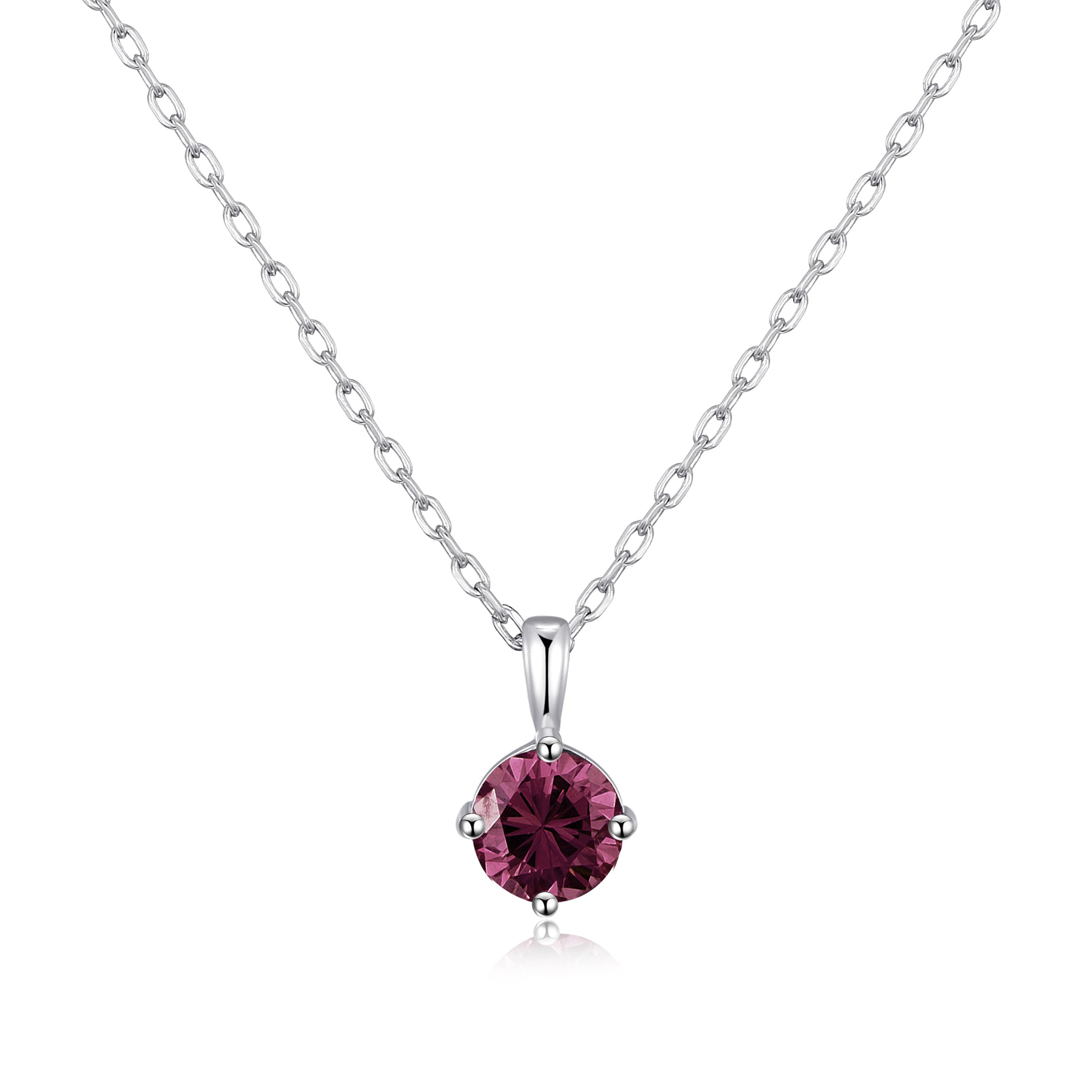 Sterling Silver June (Alexandrite) Birthstone Necklace Created with Zircondia® Crystals by Philip Jones Jewellery