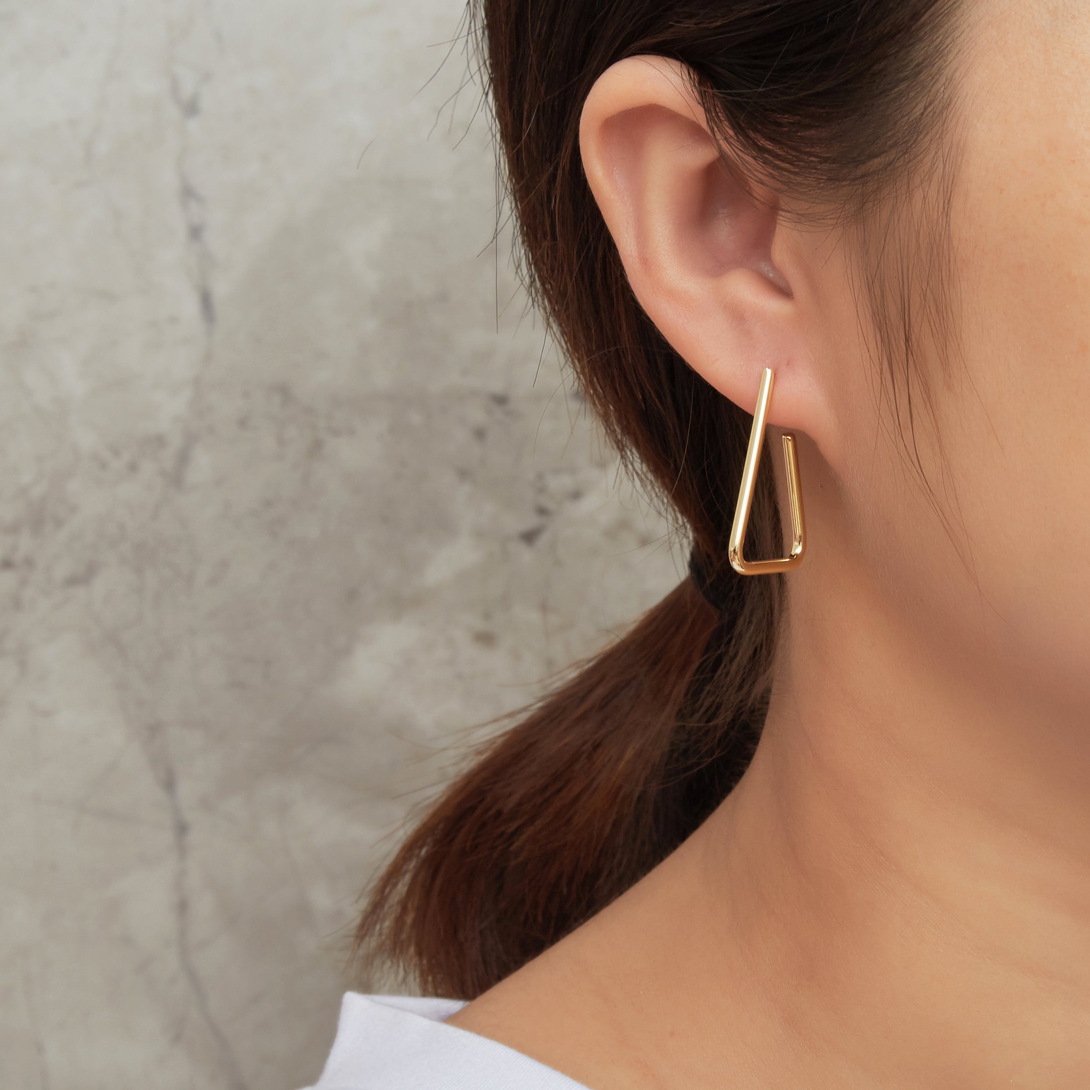 Gold Plated Triangle Hoop Earrings