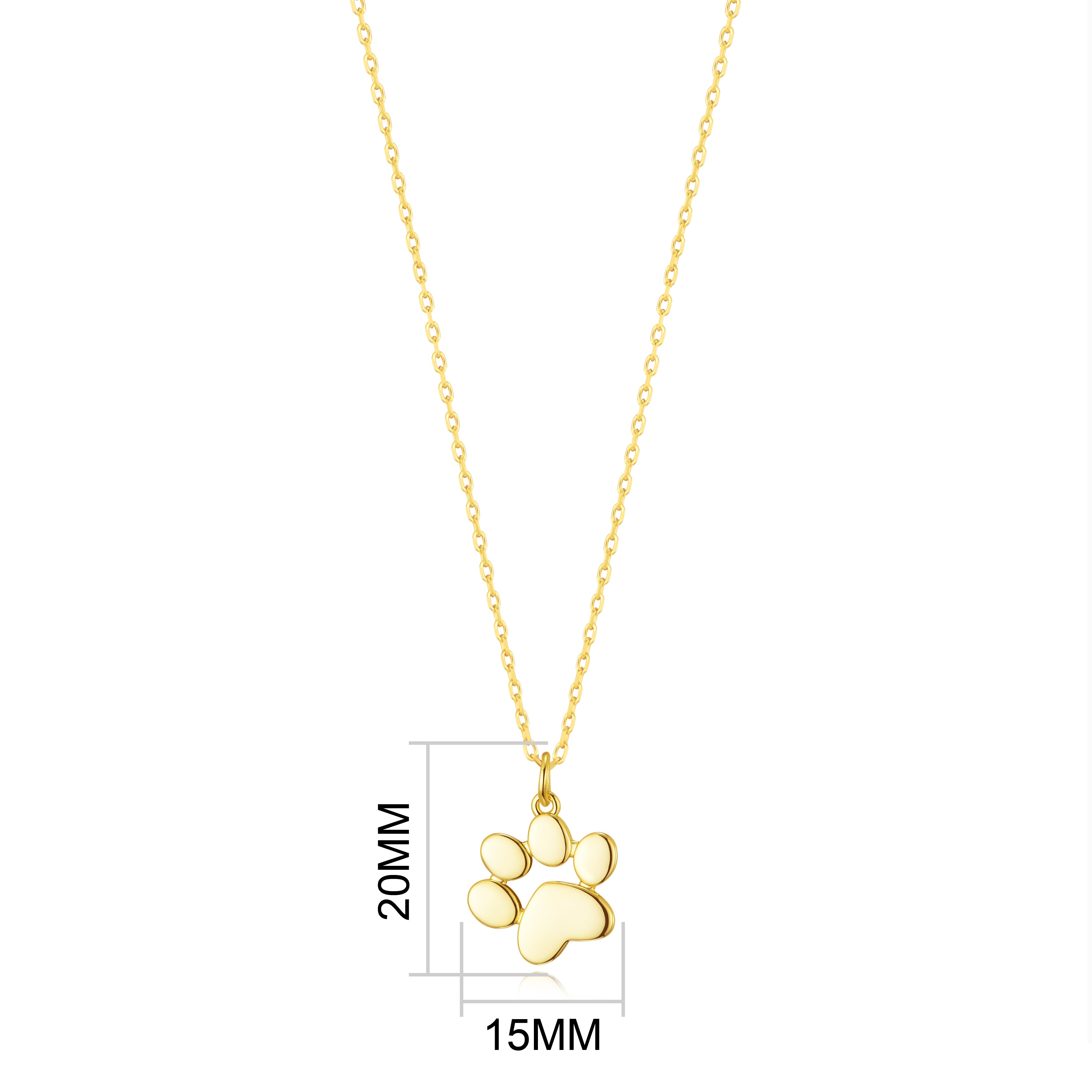 Gold Plated Dog Paw Necklace