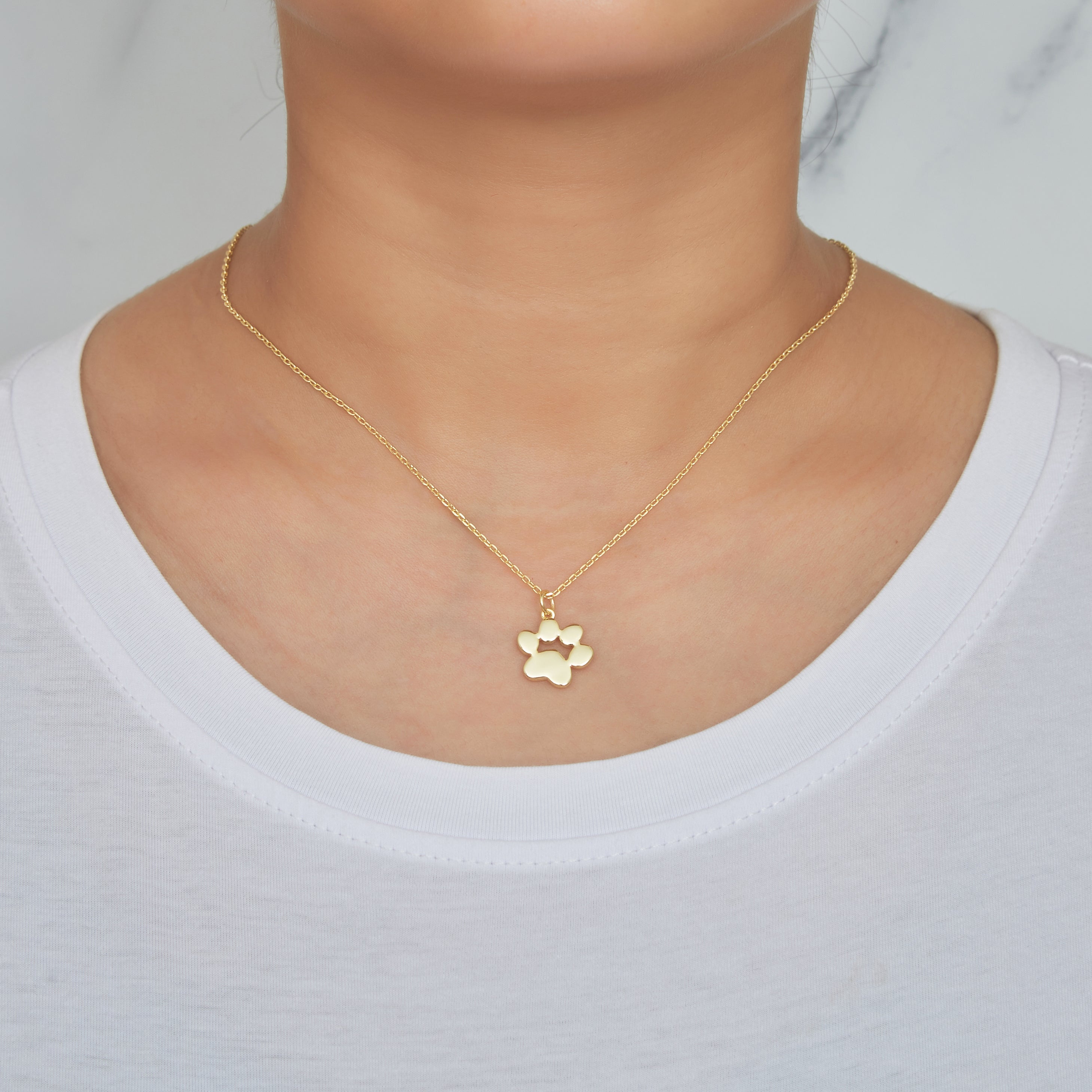 Gold Plated Dog Paw Necklace