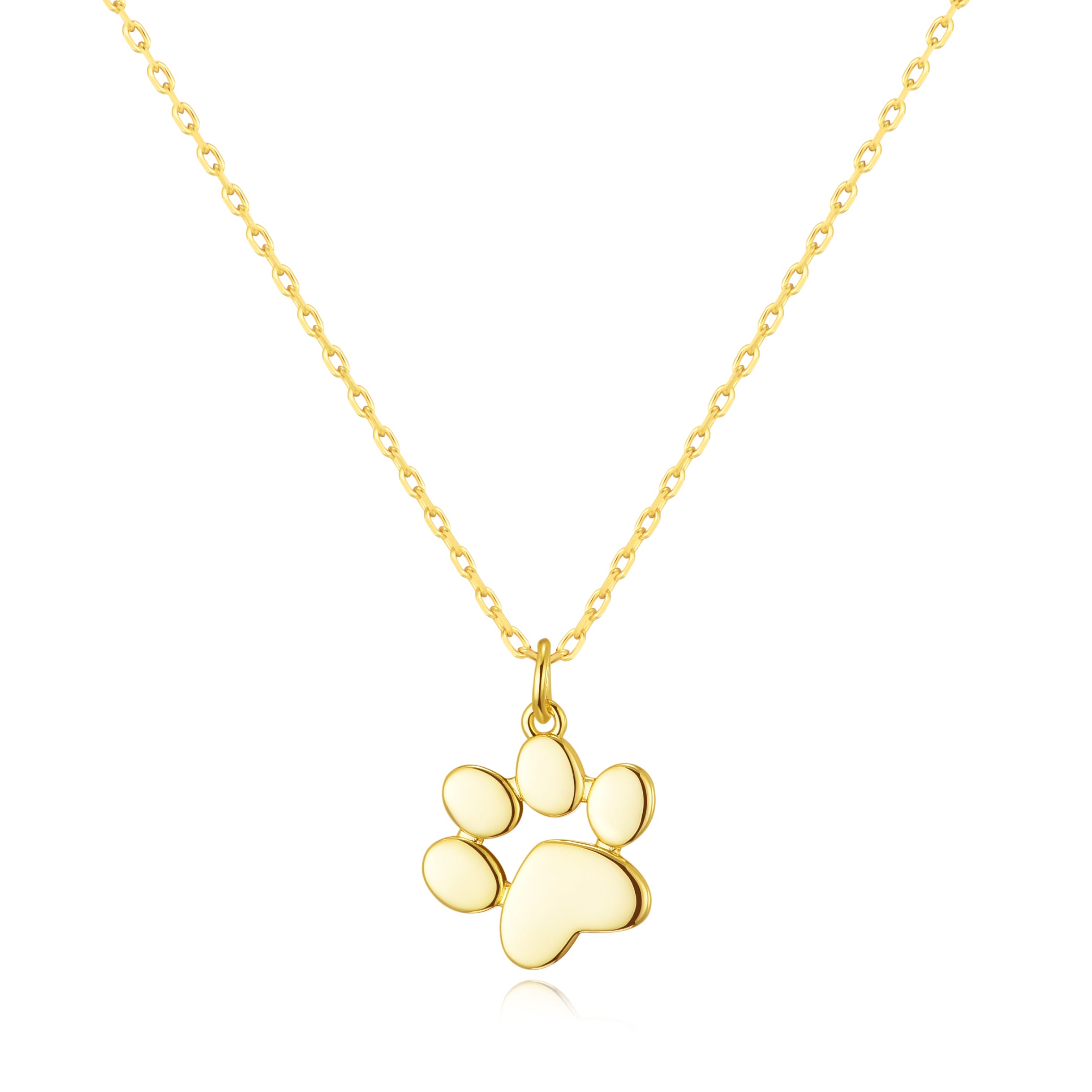 Gold Plated Dog Paw Necklace by Philip Jones Jewellery