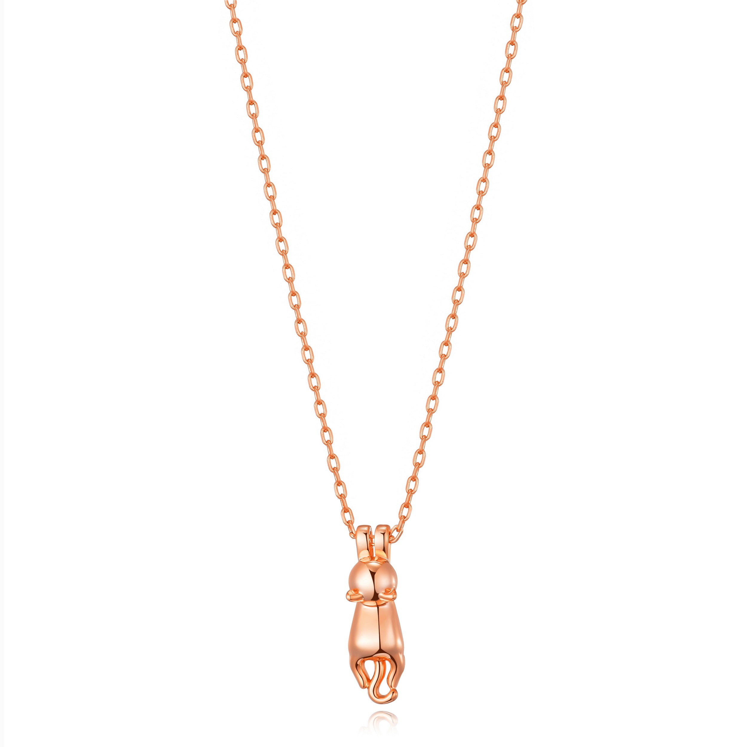 Rose Gold Plated Cat Necklace