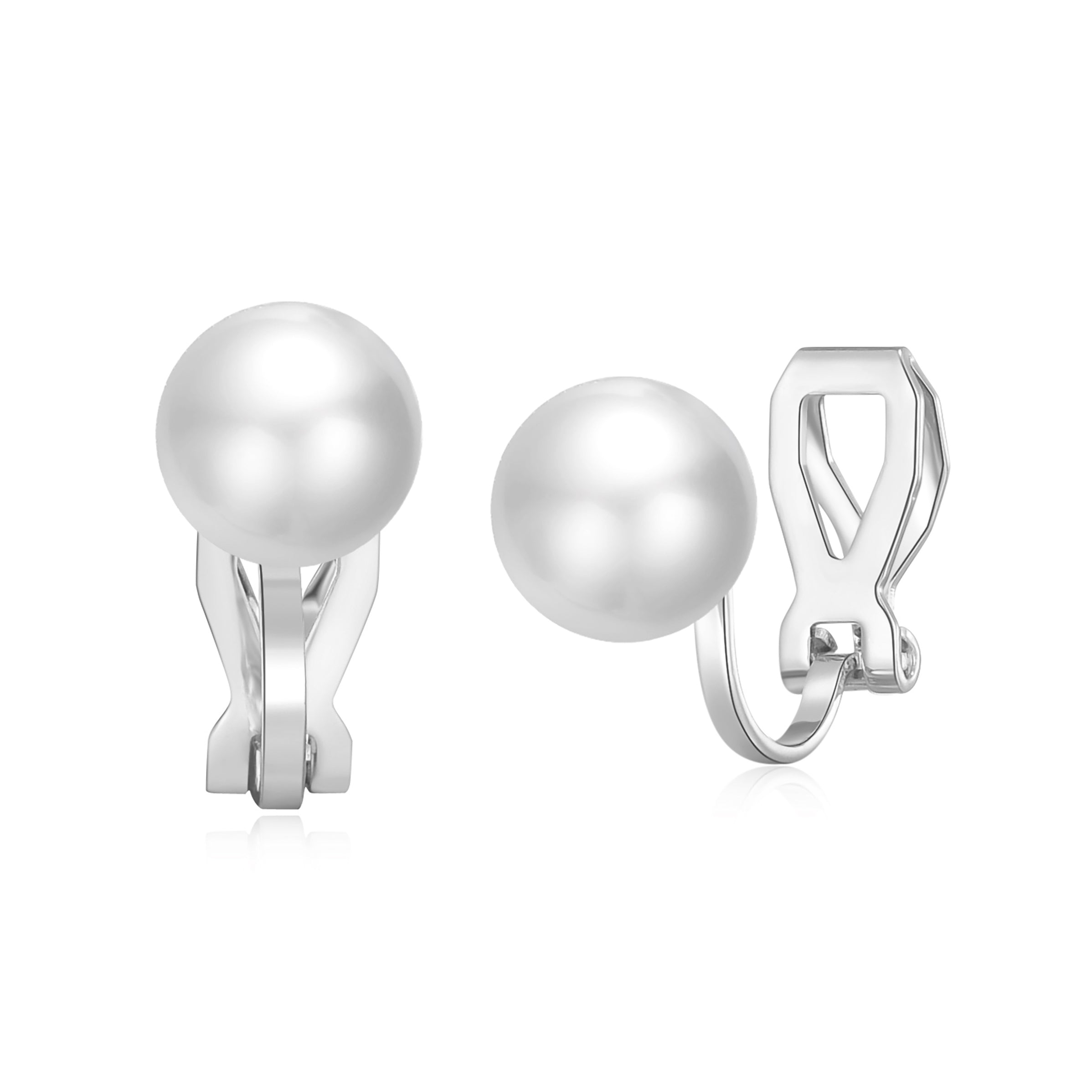 Silver Plated Pearl Clip On Earrings by Philip Jones Jewellery