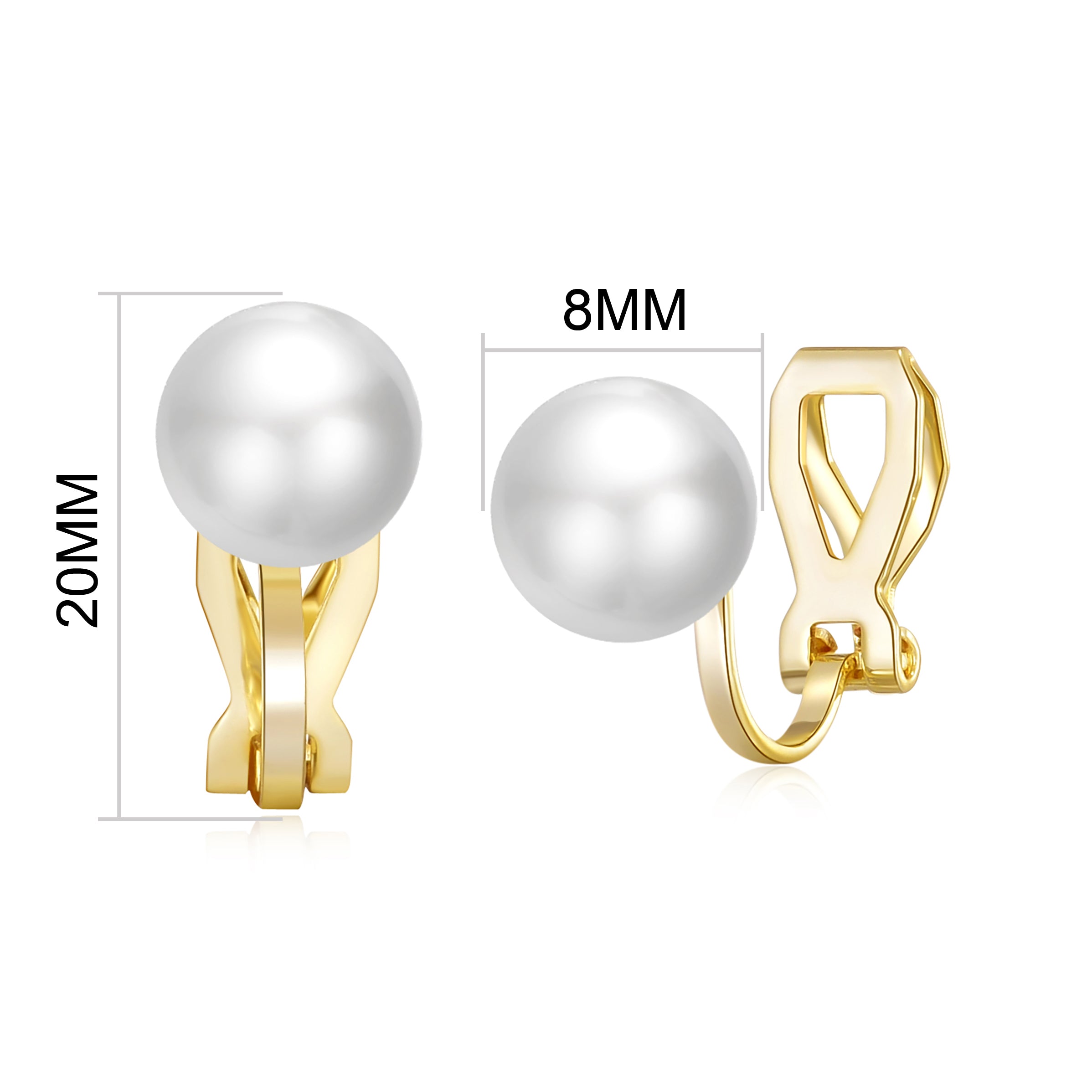 Gold Plated Pearl Clip On Earrings