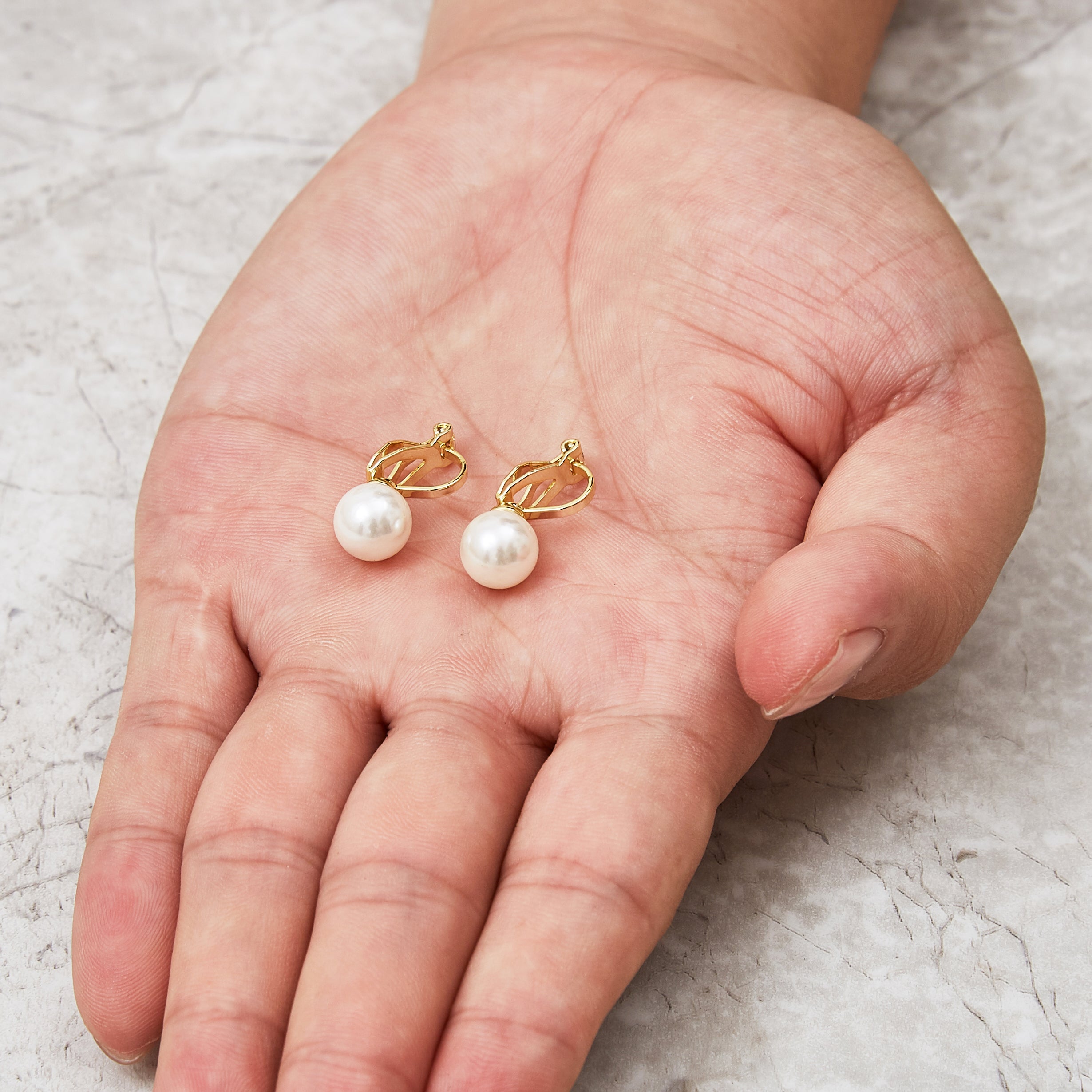 Gold Plated Pearl Clip On Earrings
