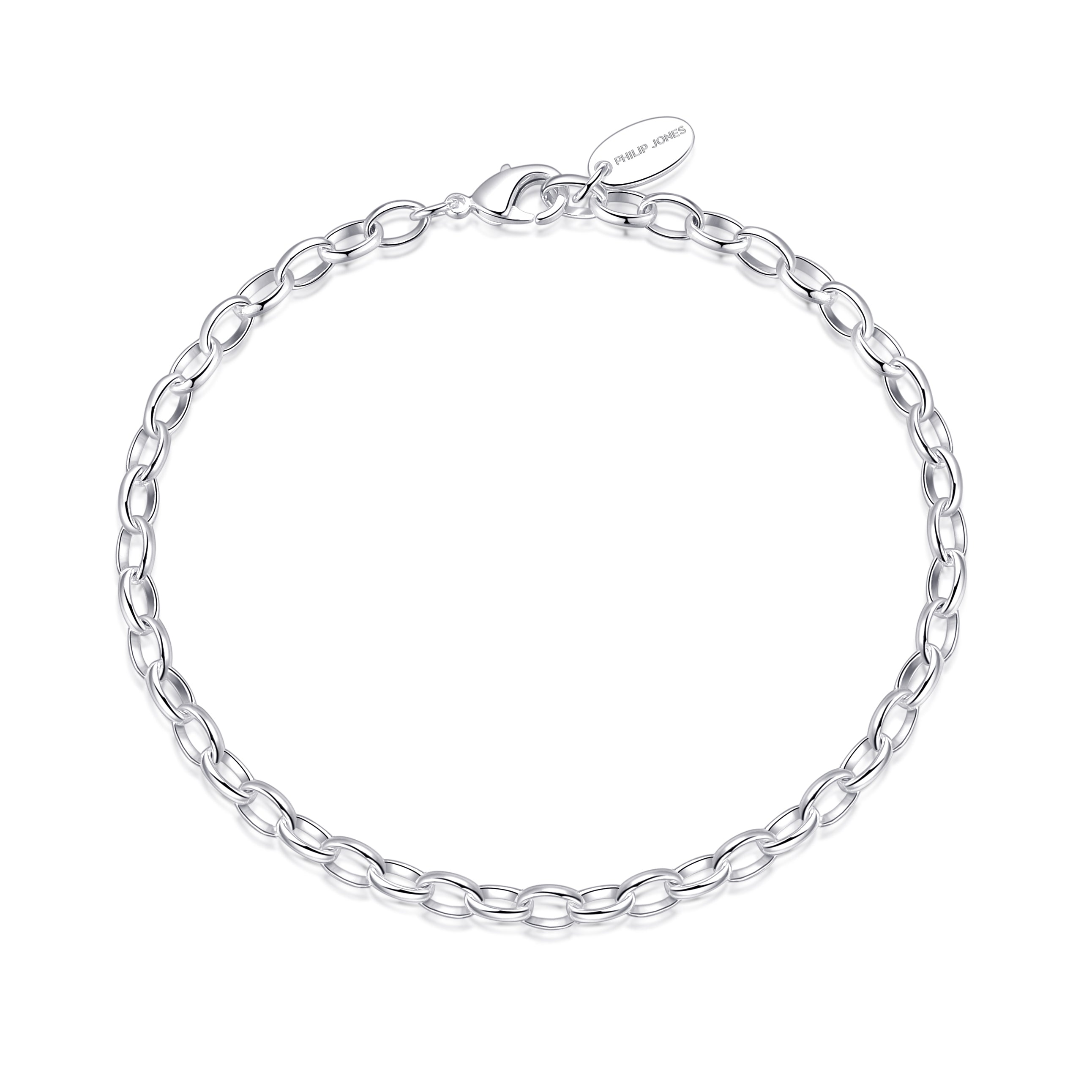Silver Plated Link Chain Bracelet by Philip Jones Jewellery