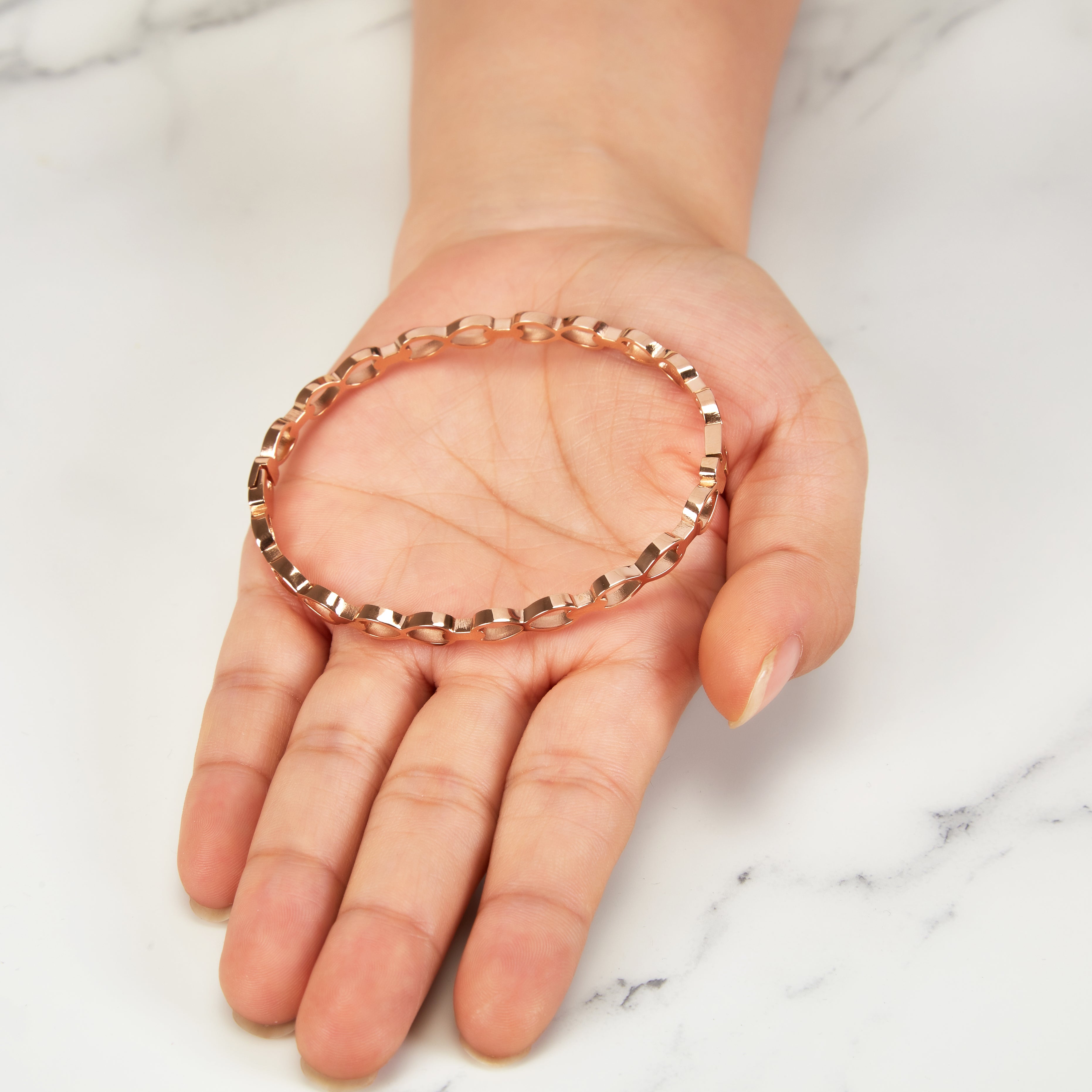 Rose Gold Plated Infinity Bangle