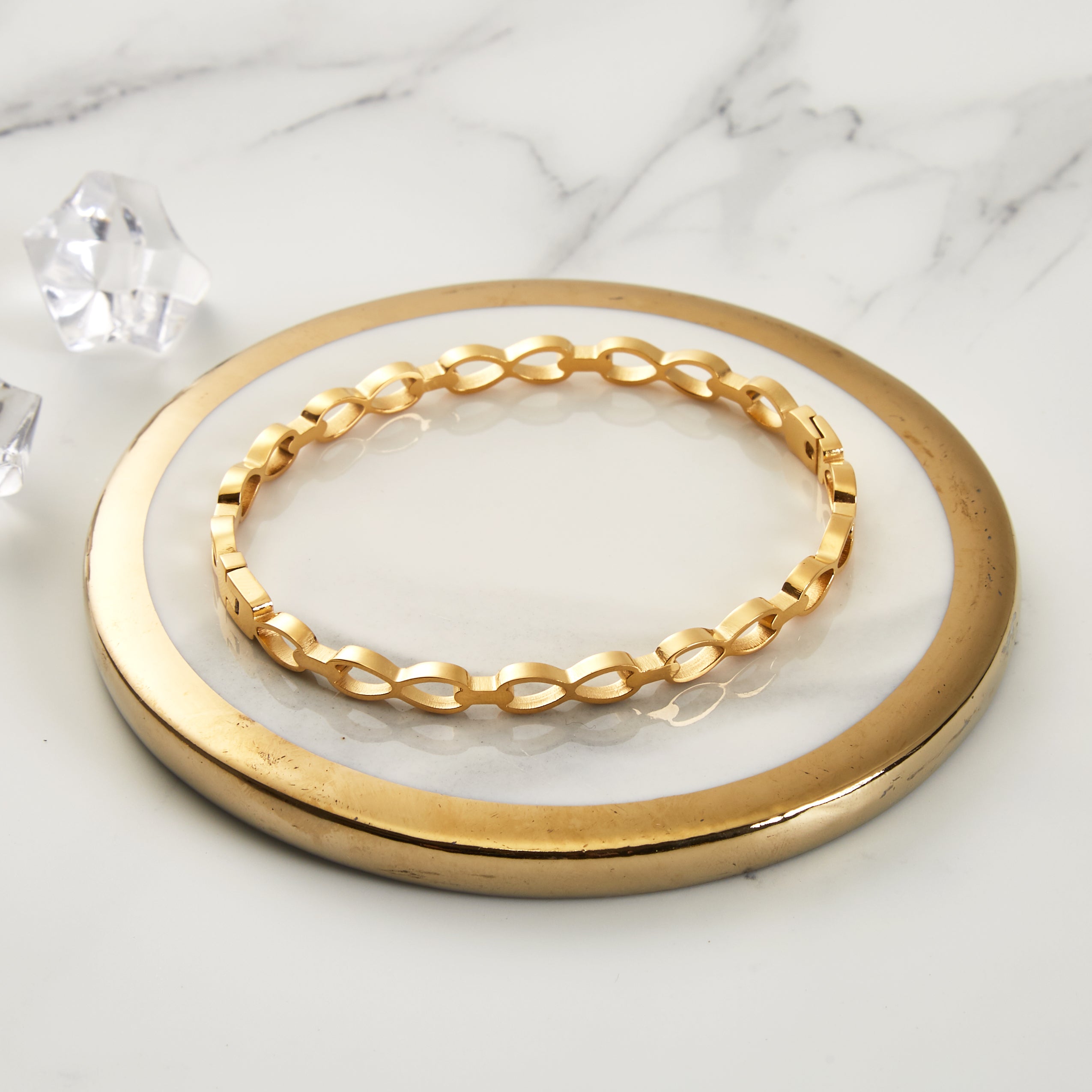 Gold Plated Infinity Bangle