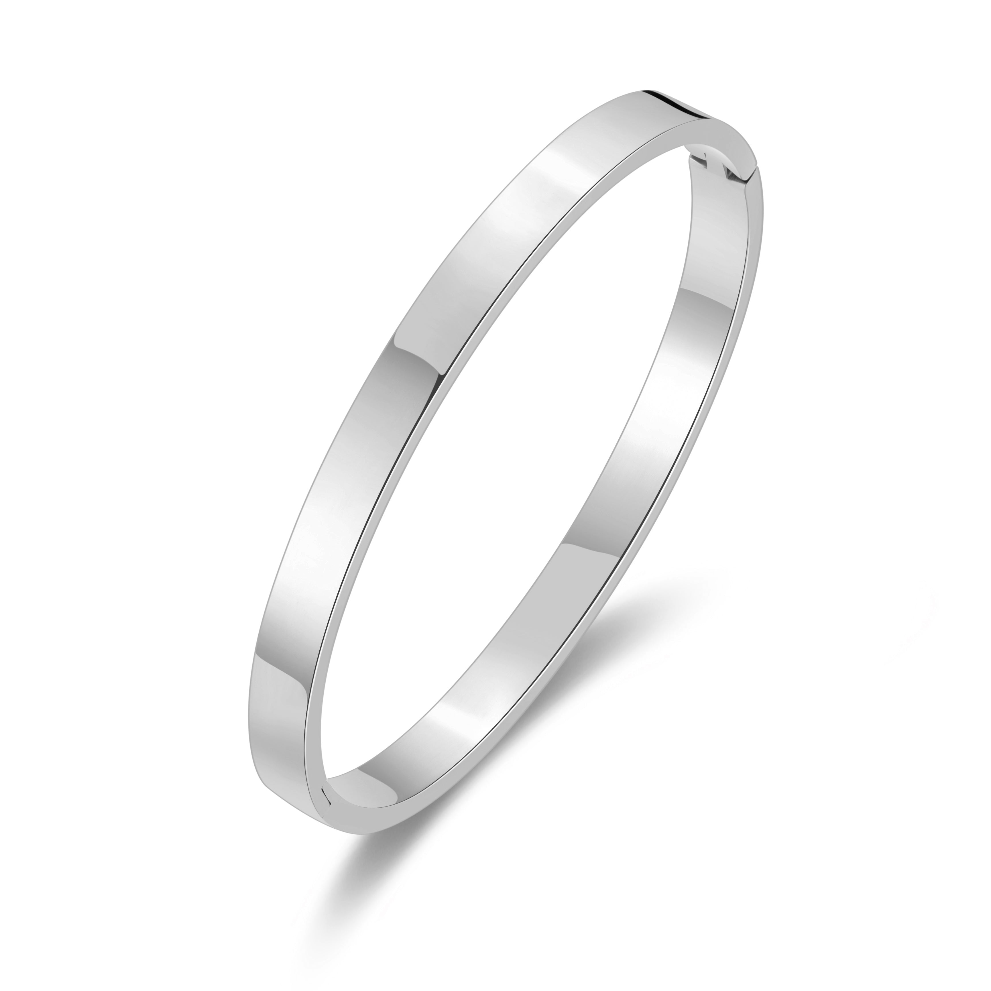 Stainless Steel Polished Bangle by Philip Jones Jewellery