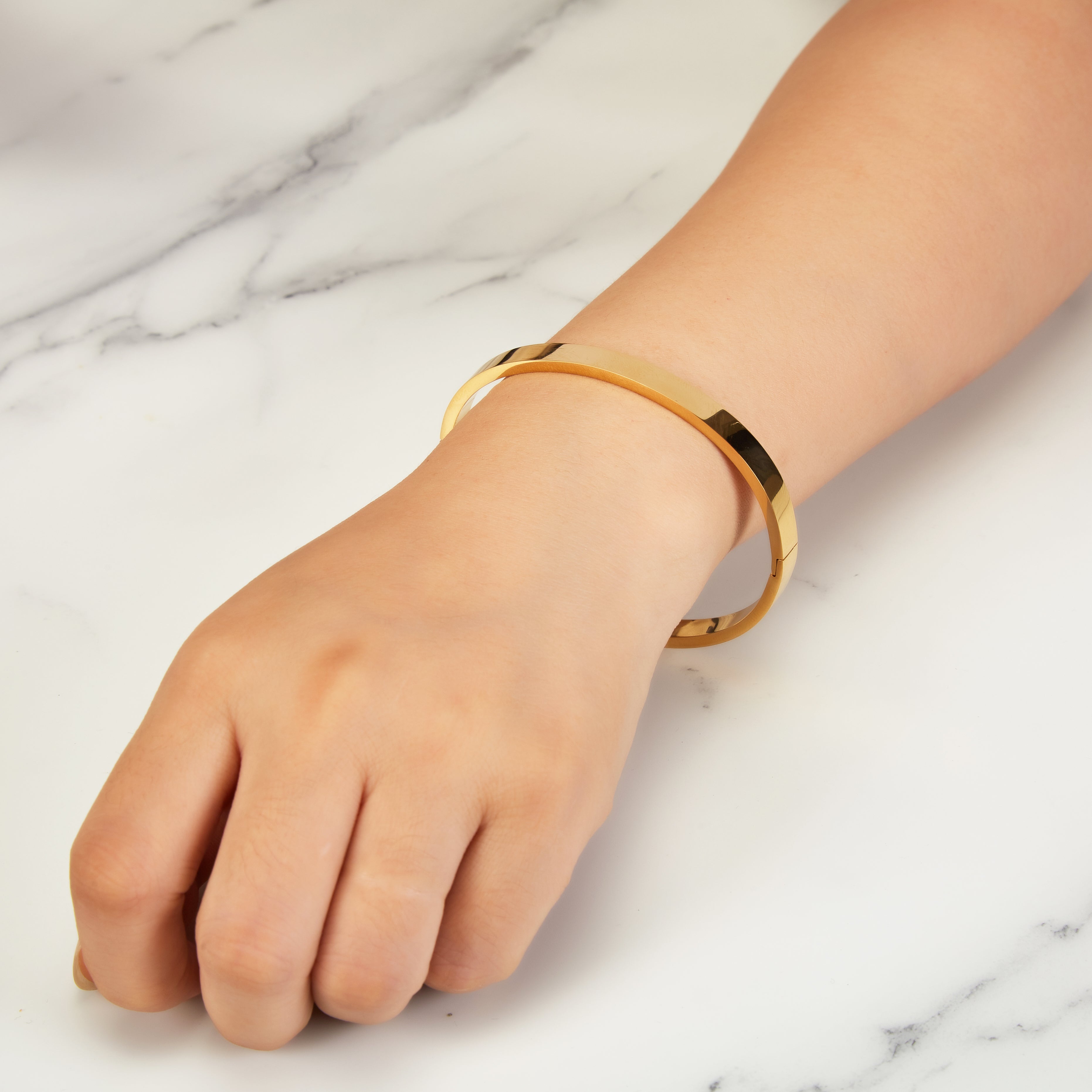 Gold Plated Stainless Steel Polished Bangle