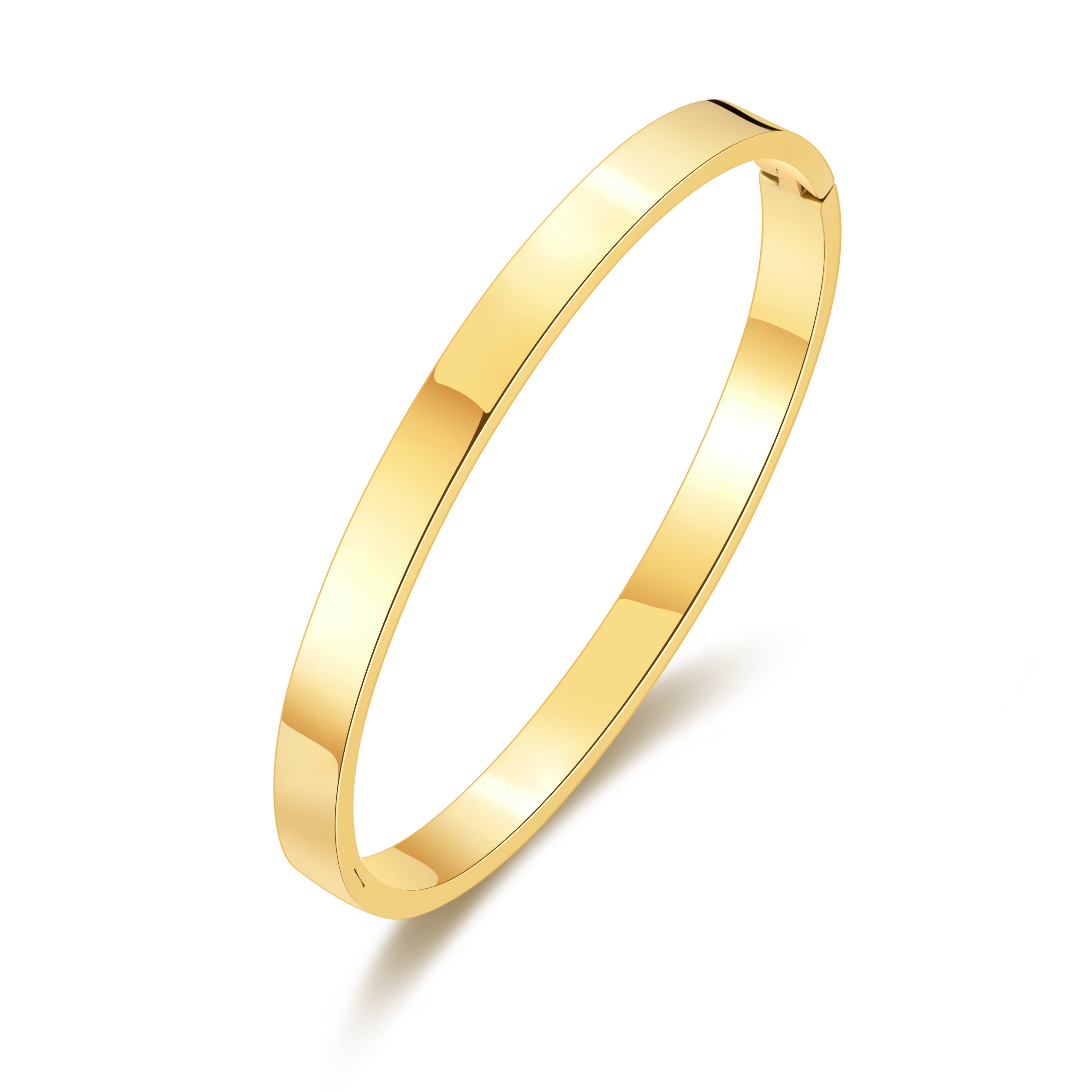 Gold Plated Stainless Steel Polished Bangle by Philip Jones Jewellery