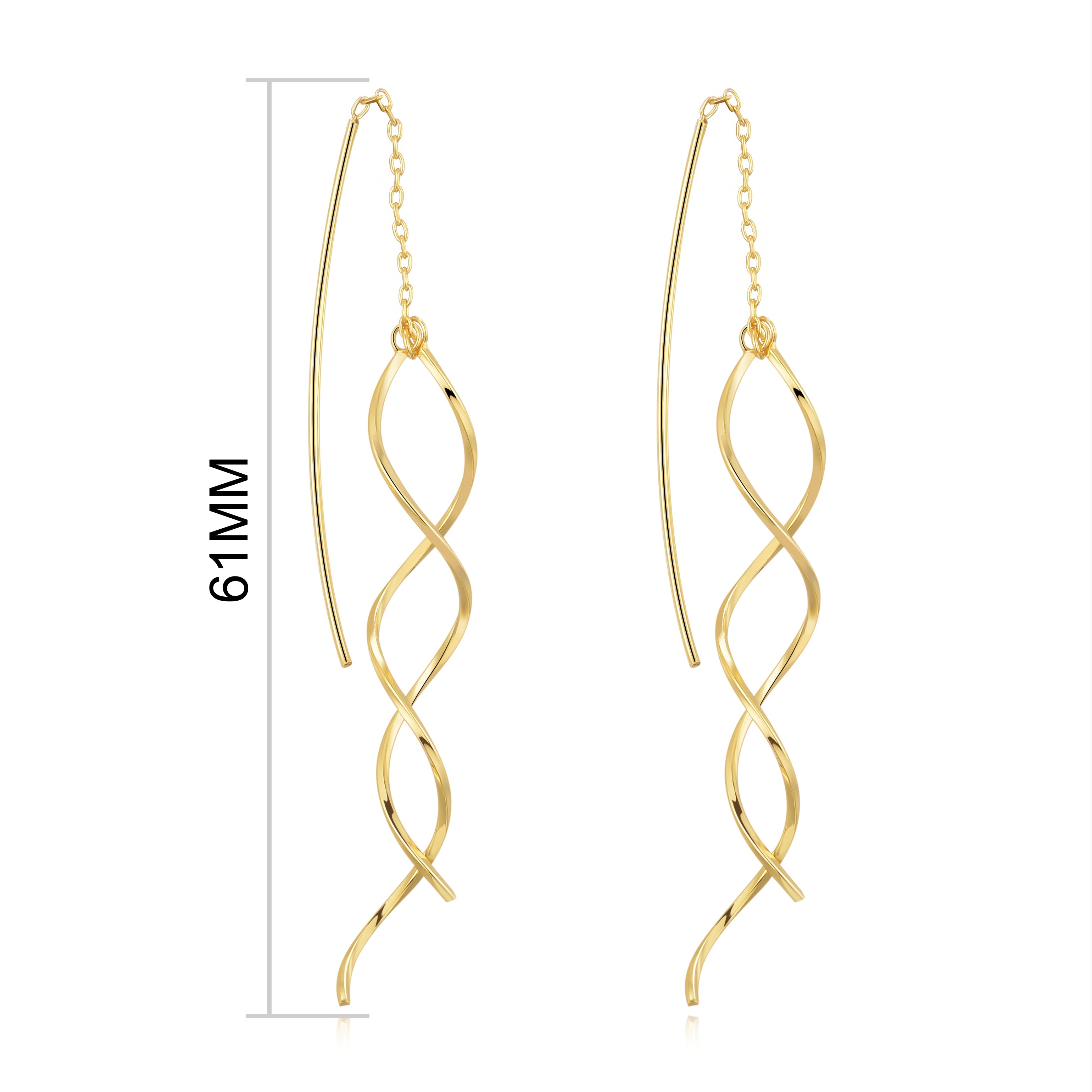Gold Plated Spiral Thread Earrings