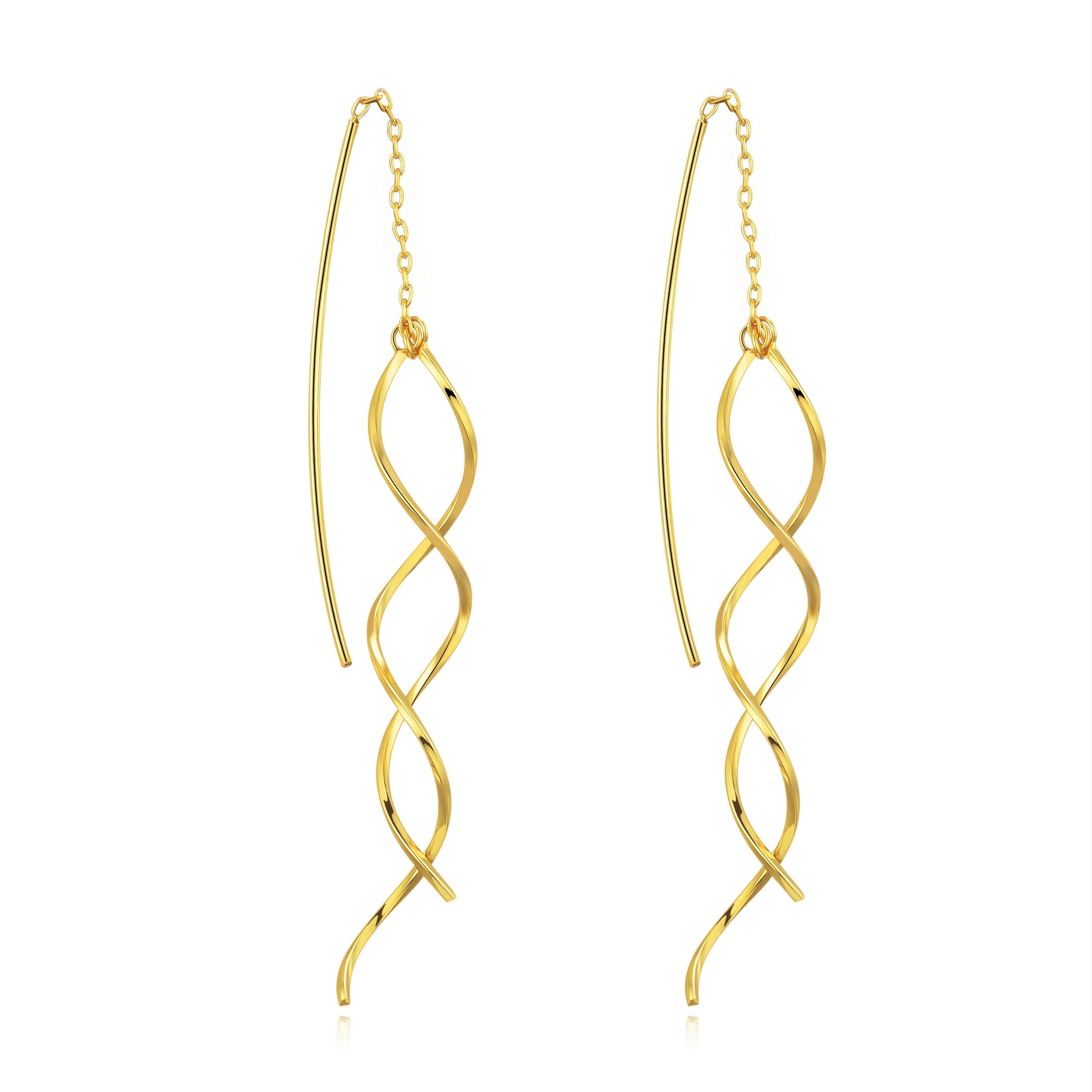 Gold Plated Spiral Thread Earrings