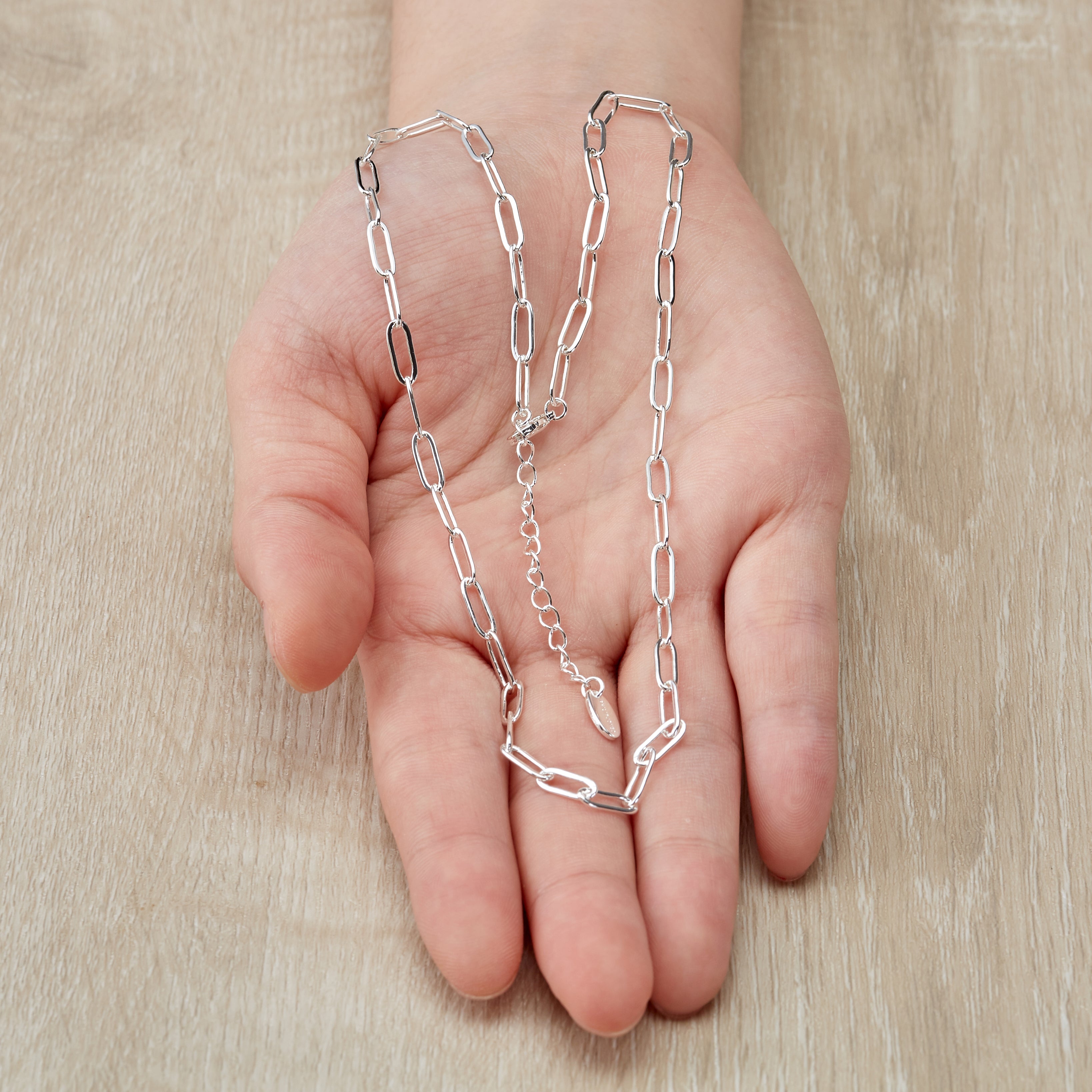 Silver Plated Paperclip Necklace