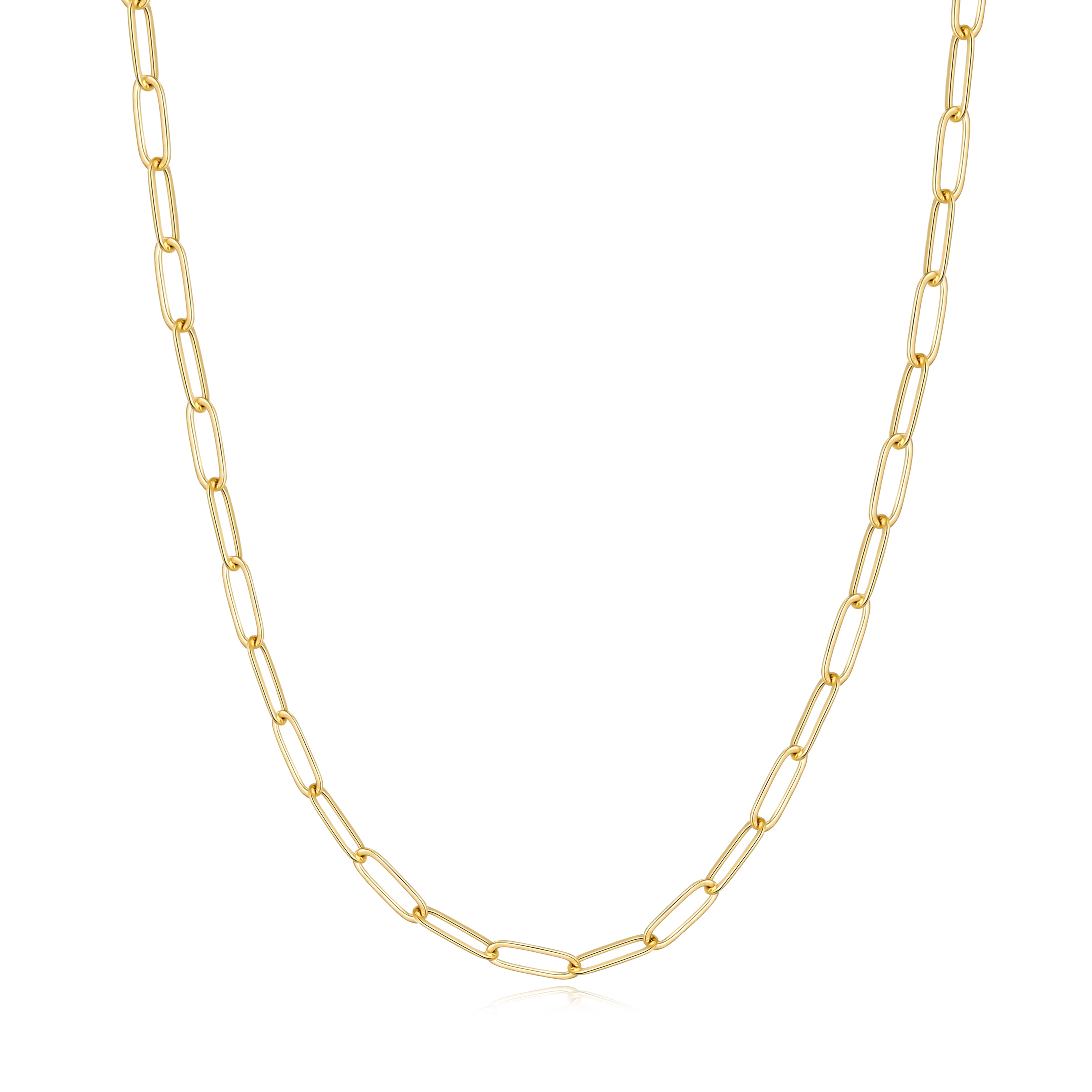 Gold Plated Paperclip Necklace by Philip Jones Jewellery