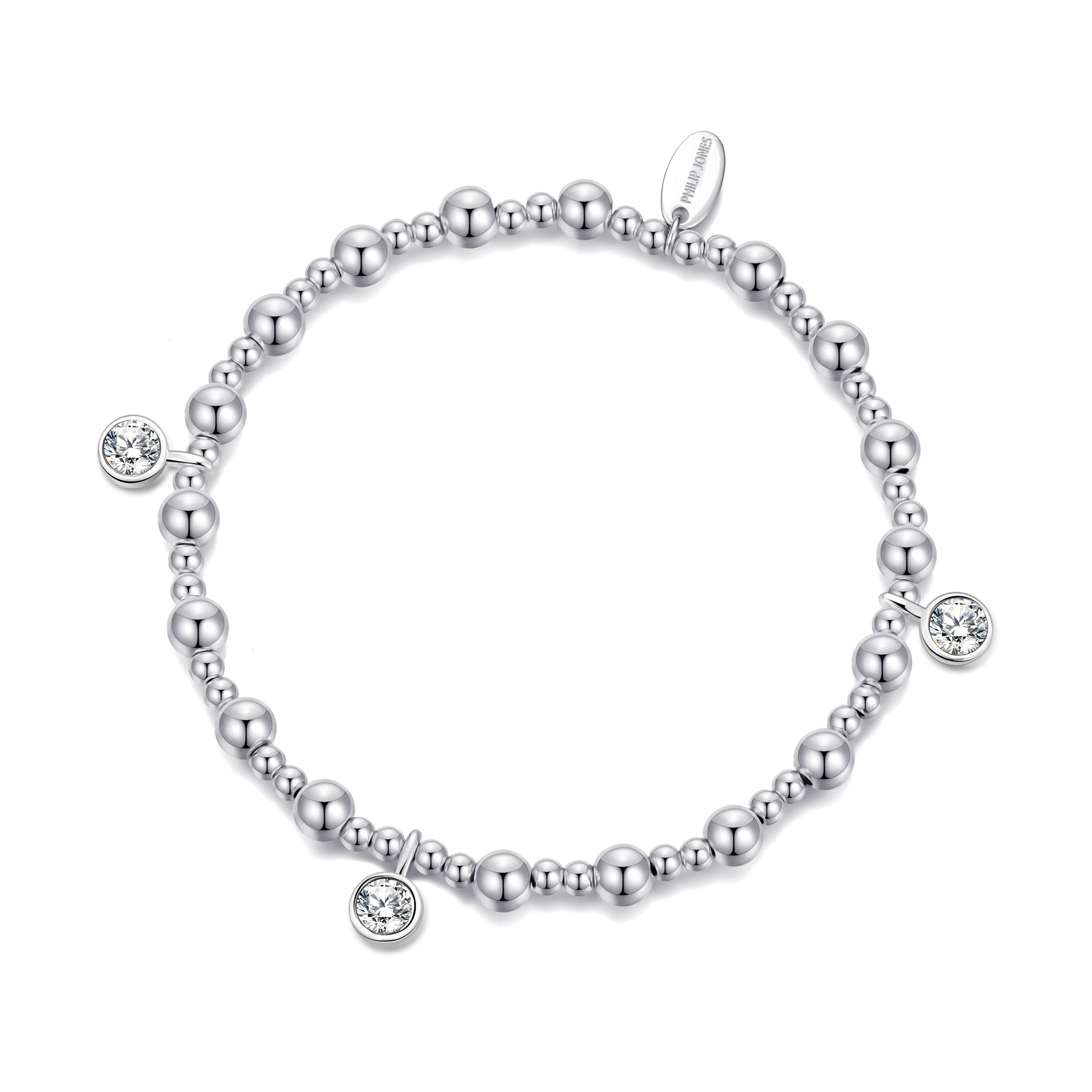 April (Diamond) Birthstone Stretch Charm Bracelet with Quote Gift Box