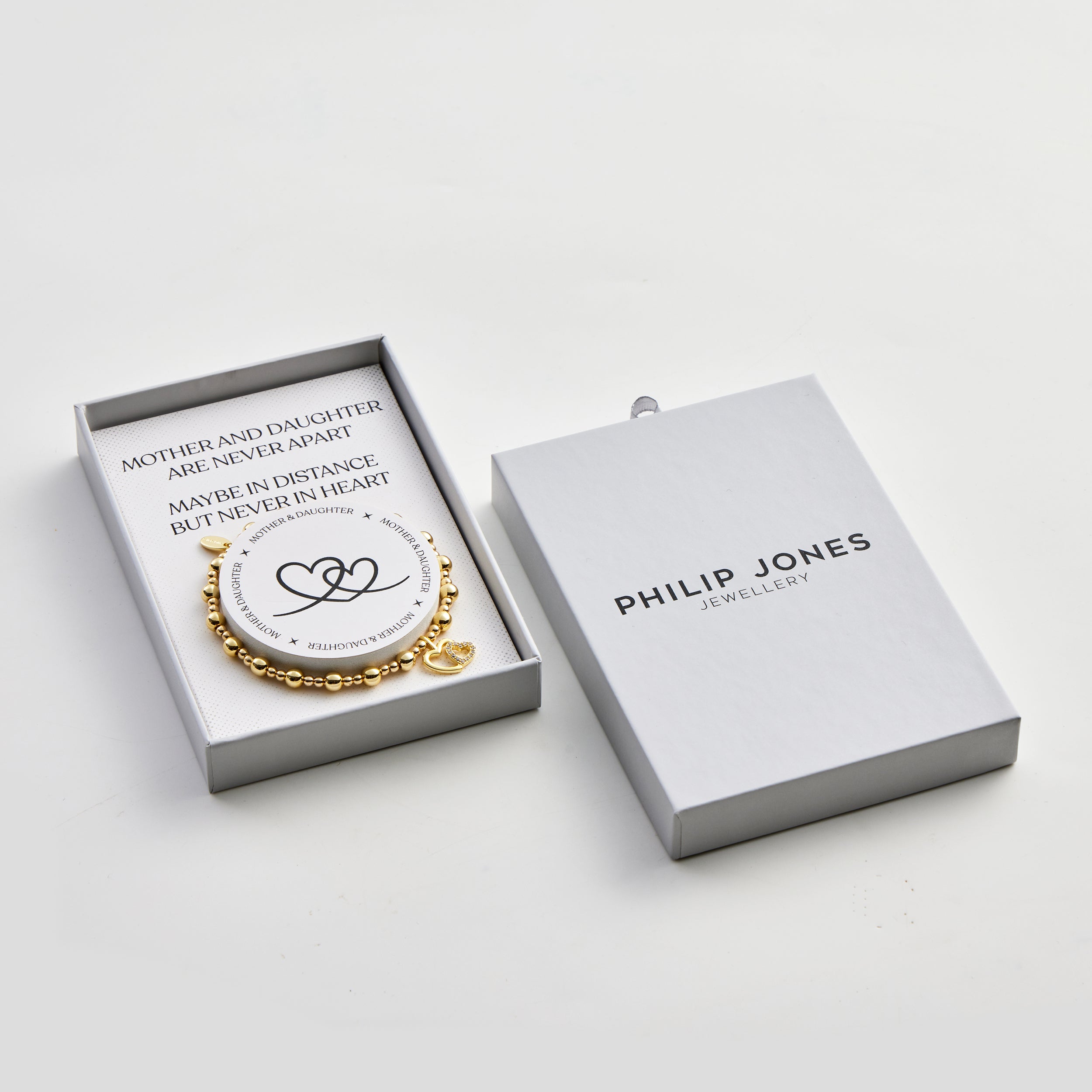 Gold Plated Mother and Daughter Quote Stretch Bracelet with Gift Box