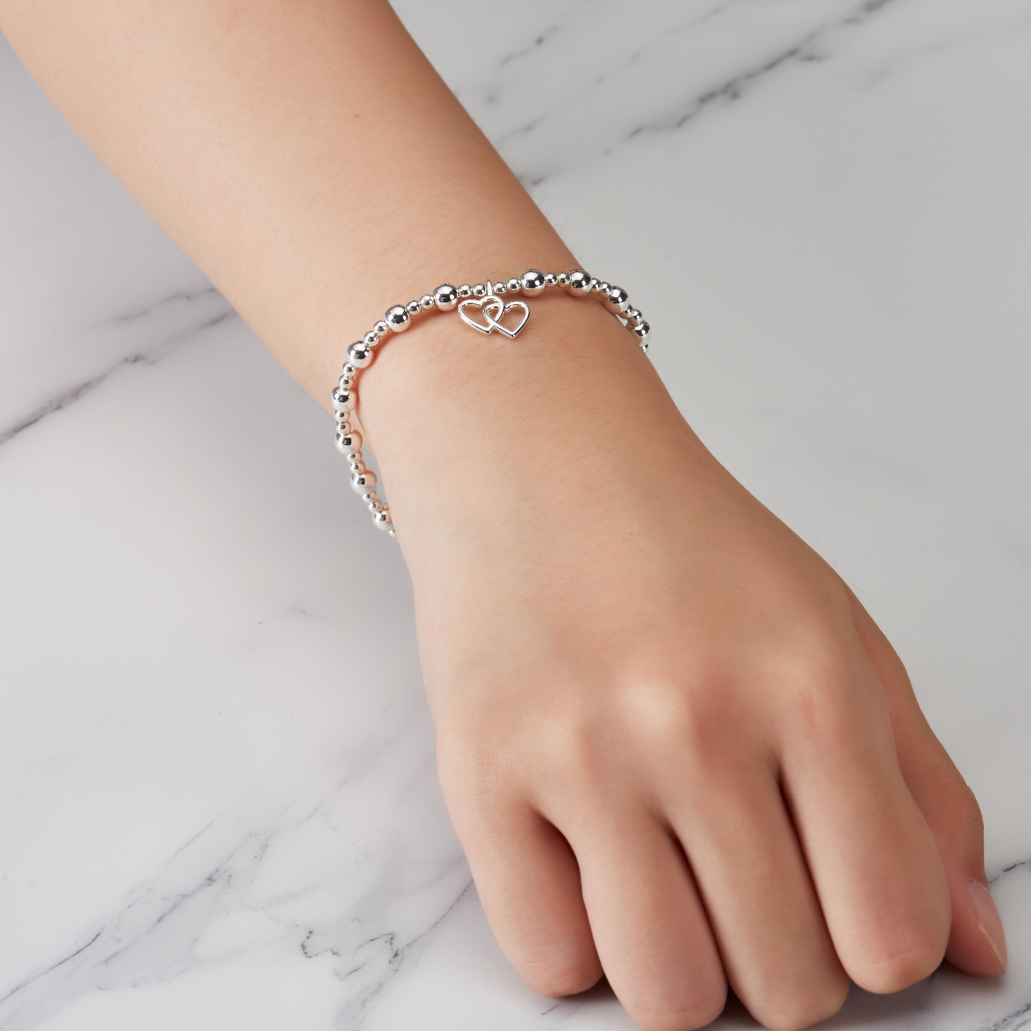 Silver Plated Sister Quote Stretch Bracelet with Gift Box