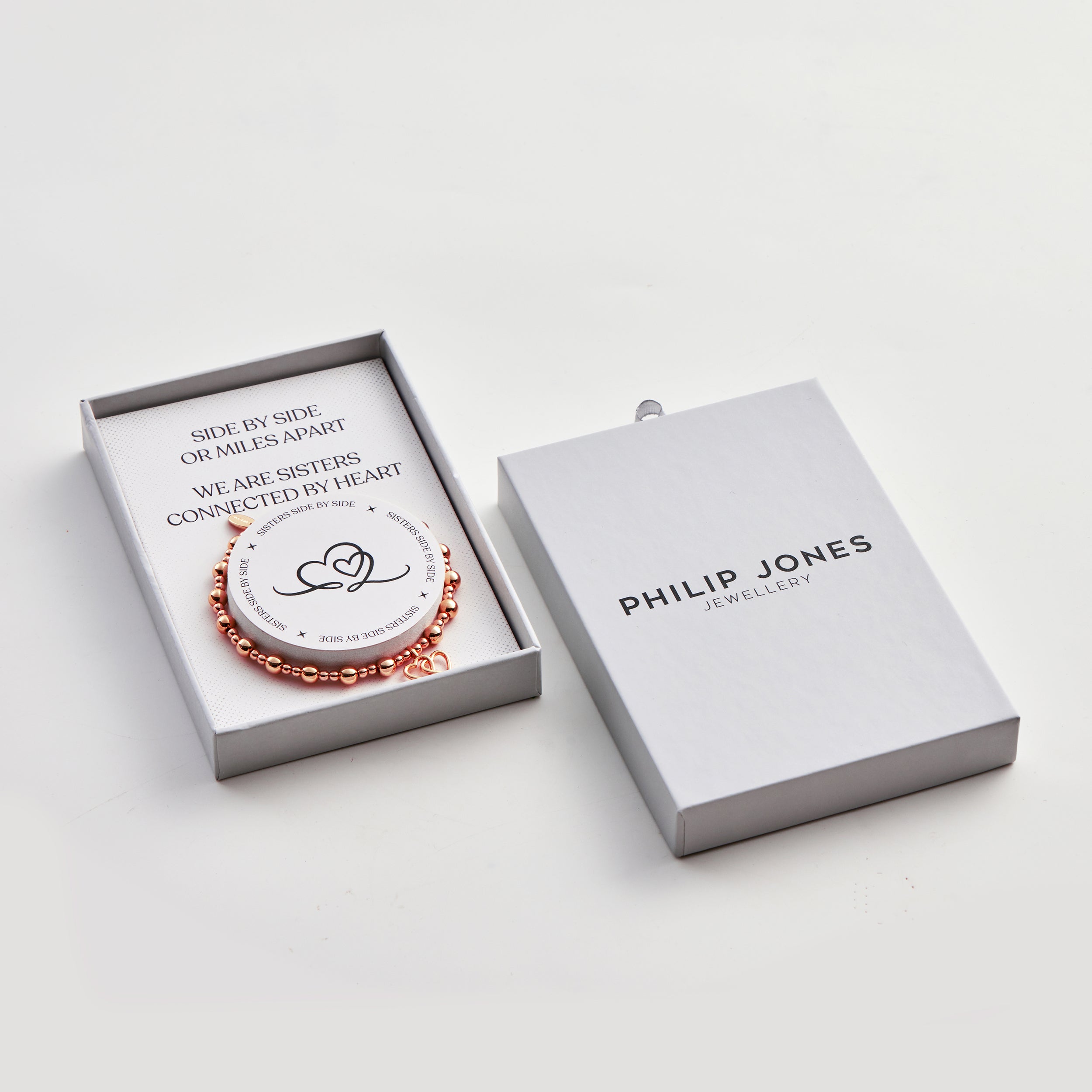 Rose Gold Plated Sister Quote Stretch Bracelet with Gift Box