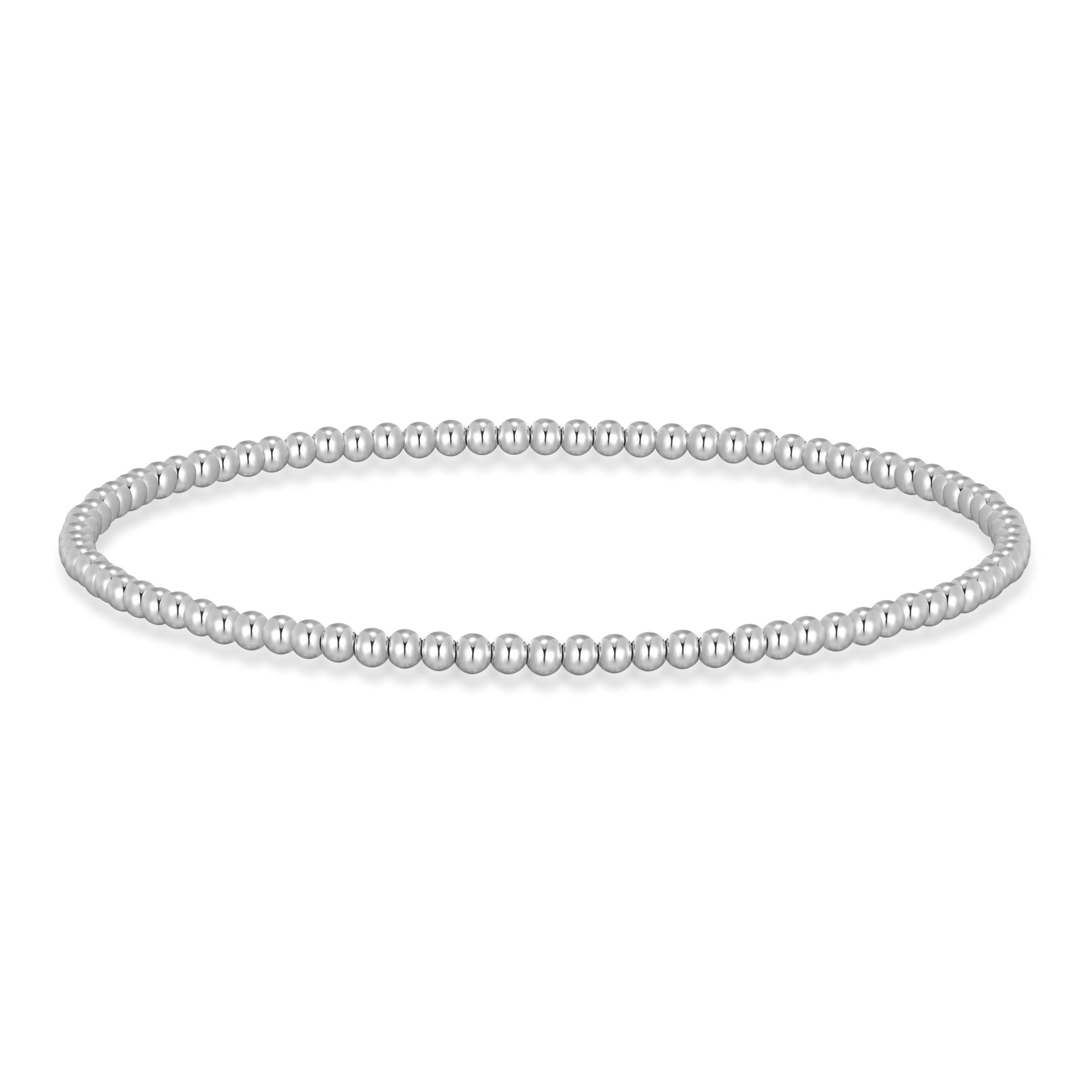 Silver Plated Beaded Stretch Bracelet by Philip Jones Jewellery
