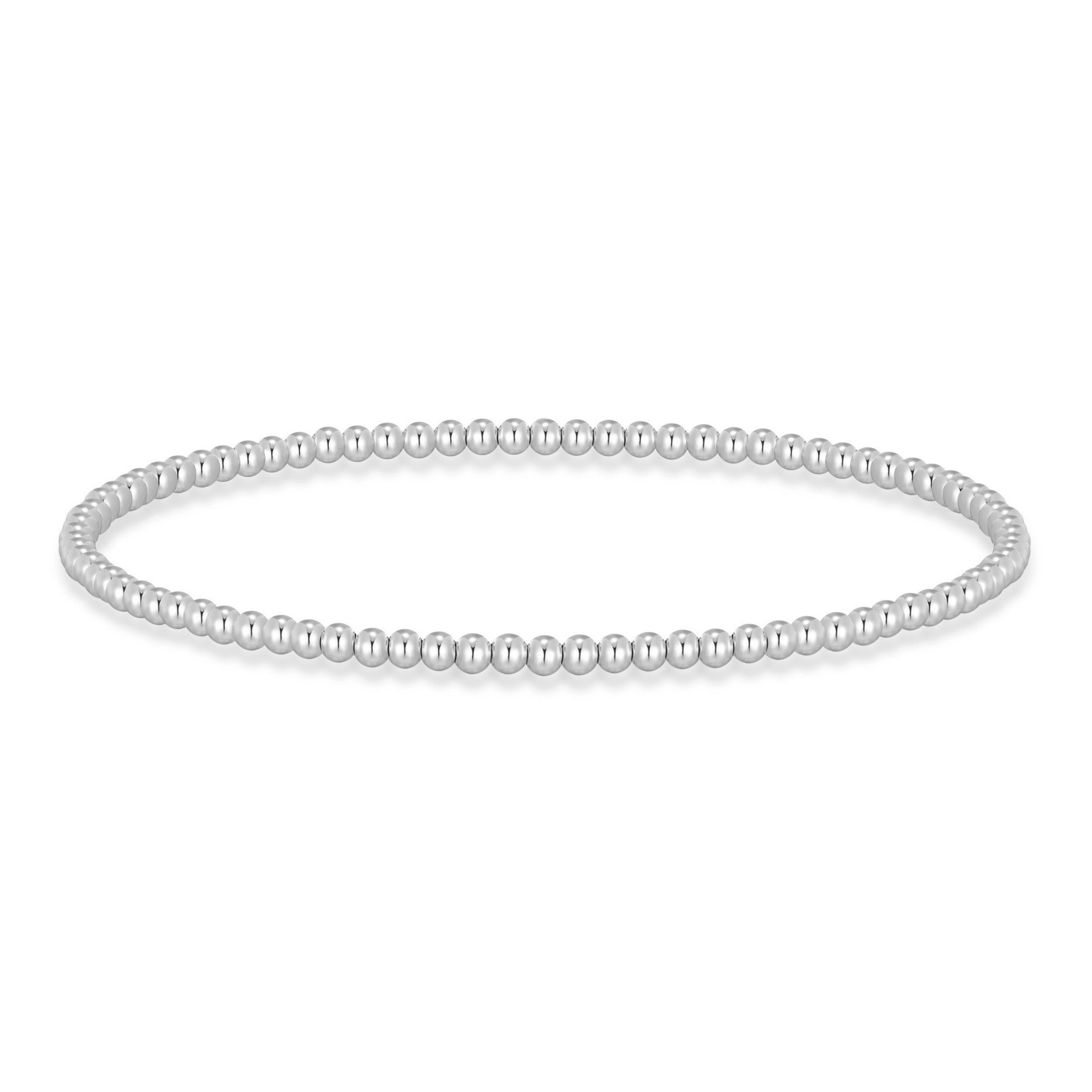 Silver Plated Beaded Stretch Bracelet