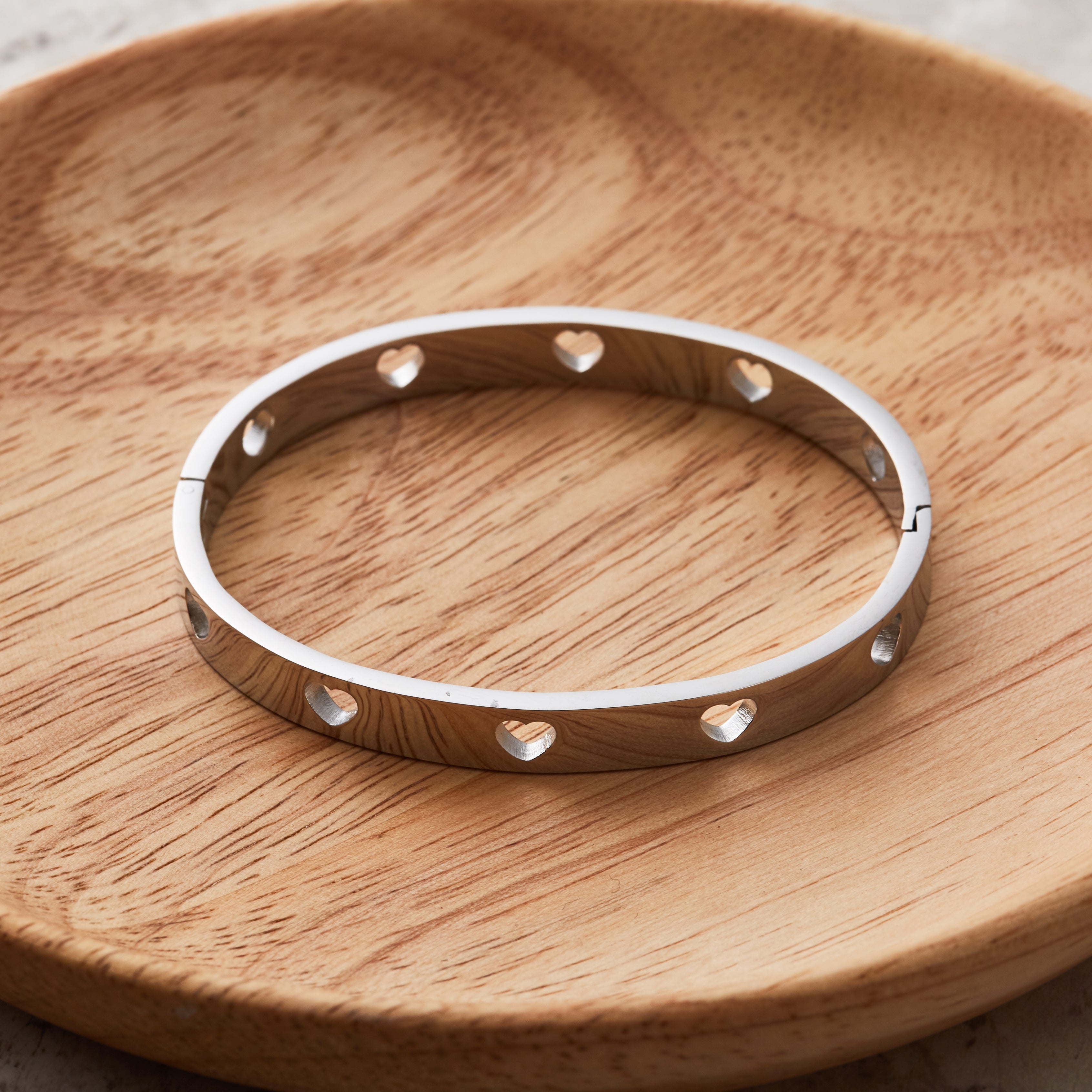Stainless Steel Heart Bangle