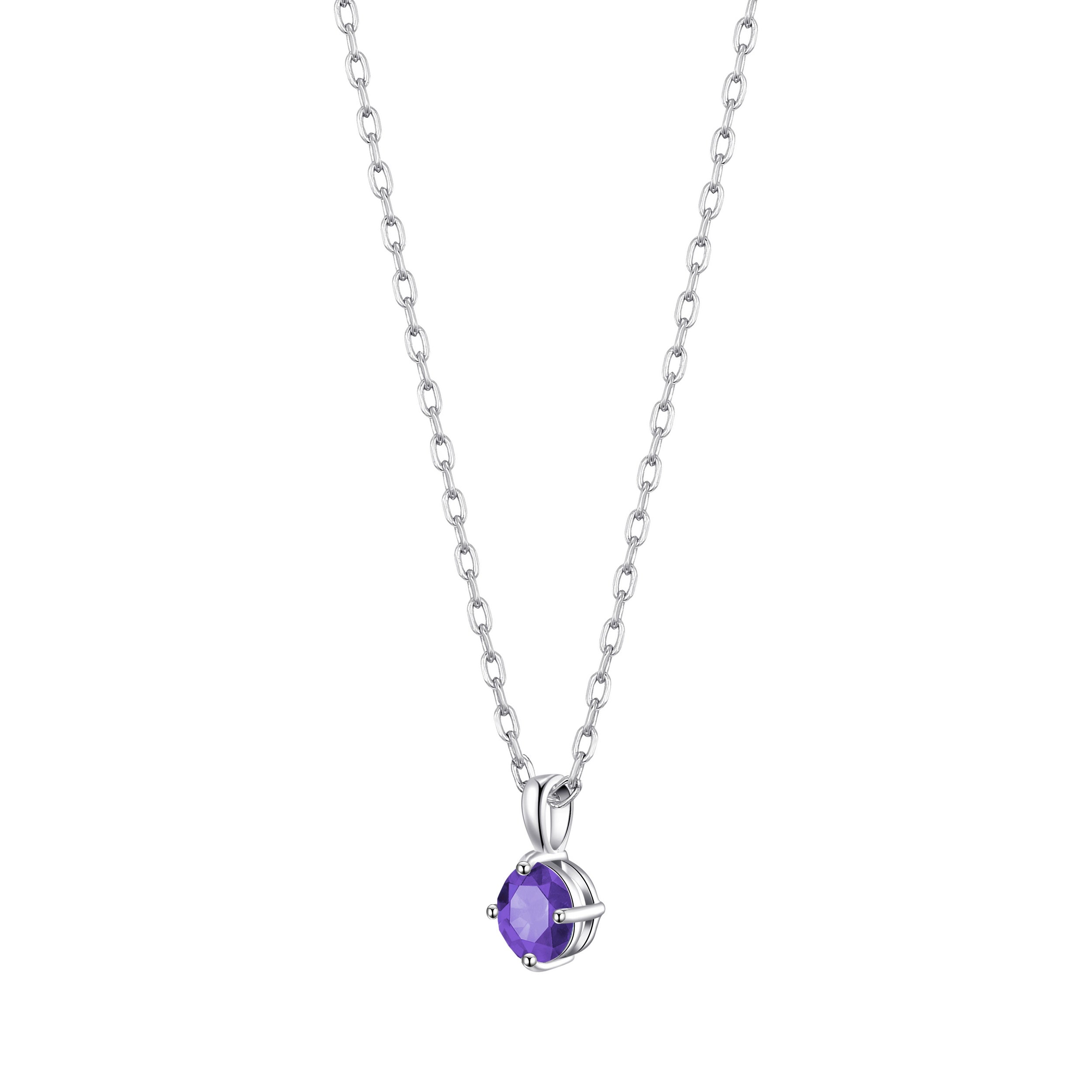 Sterling Silver Light Purple Necklace Created with Zircondia® Crystals