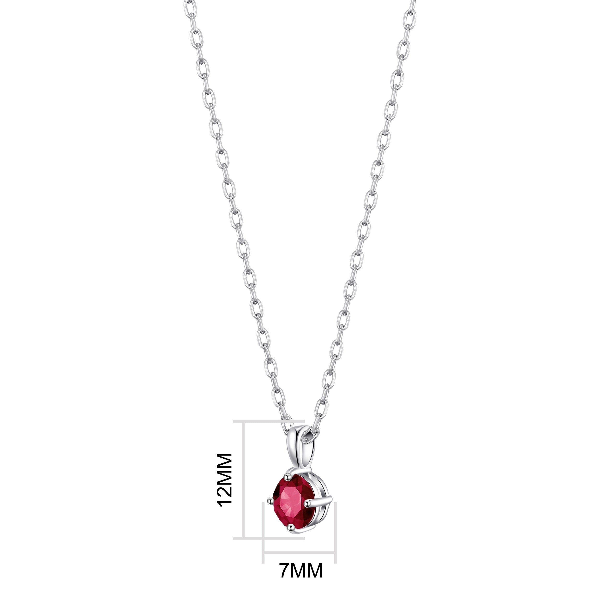 Sterling Silver Red Necklace Created with Zircondia® Crystals