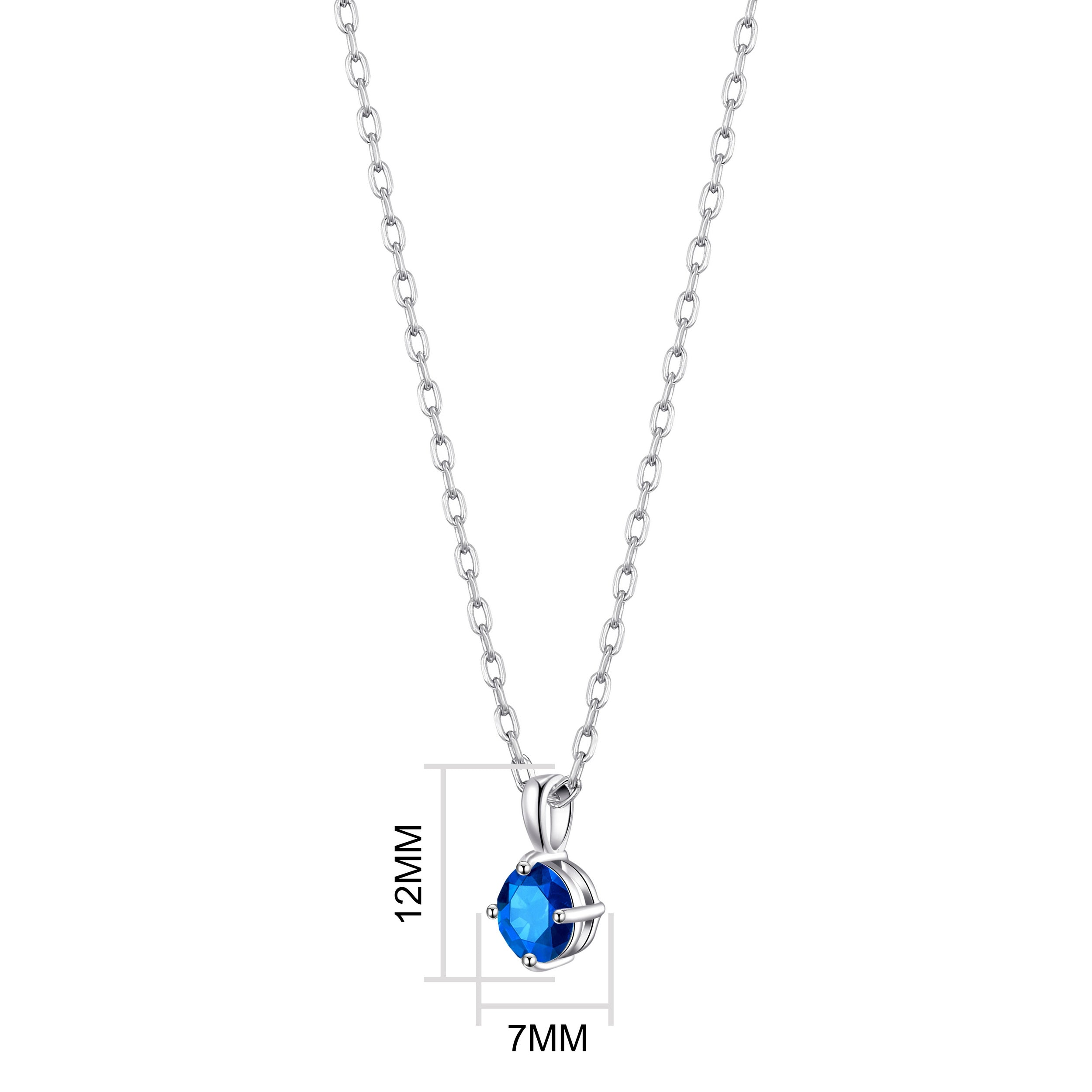 Sterling Silver Dark Blue Necklace Created with Zircondia® Crystals