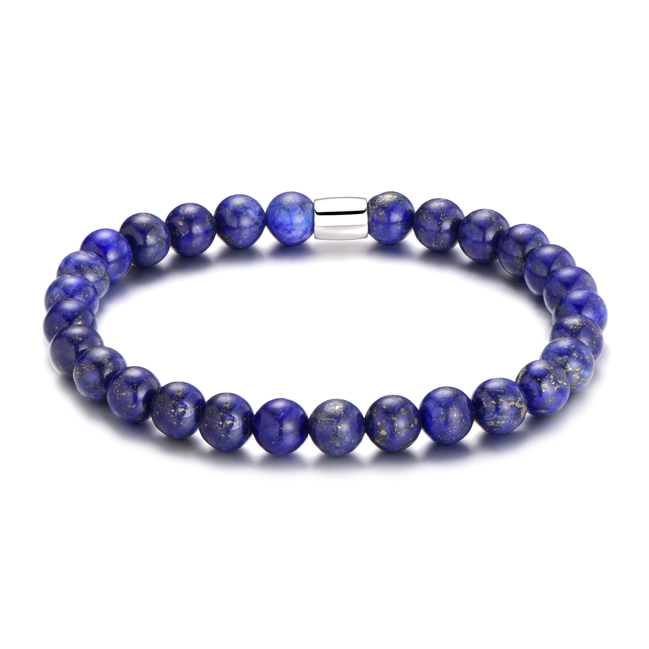 Lapis Lazuli Gemstone Stretch Bracelet by Philip Jones Jewellery