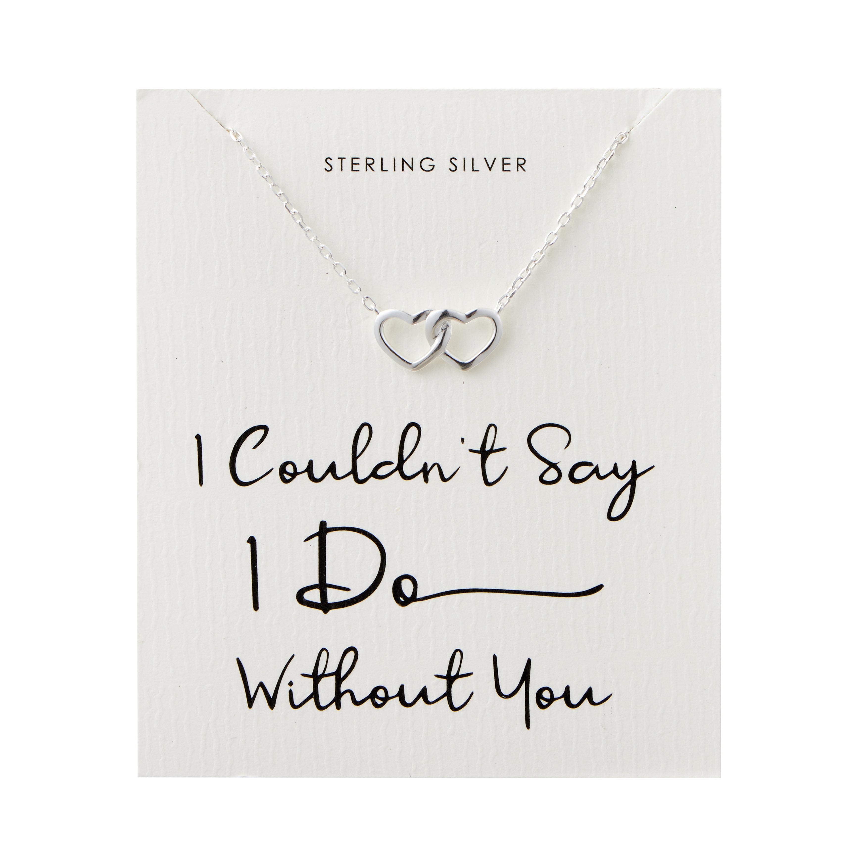 Sterling Silver I Couldn't Say I Do Without You Heart Link Necklace