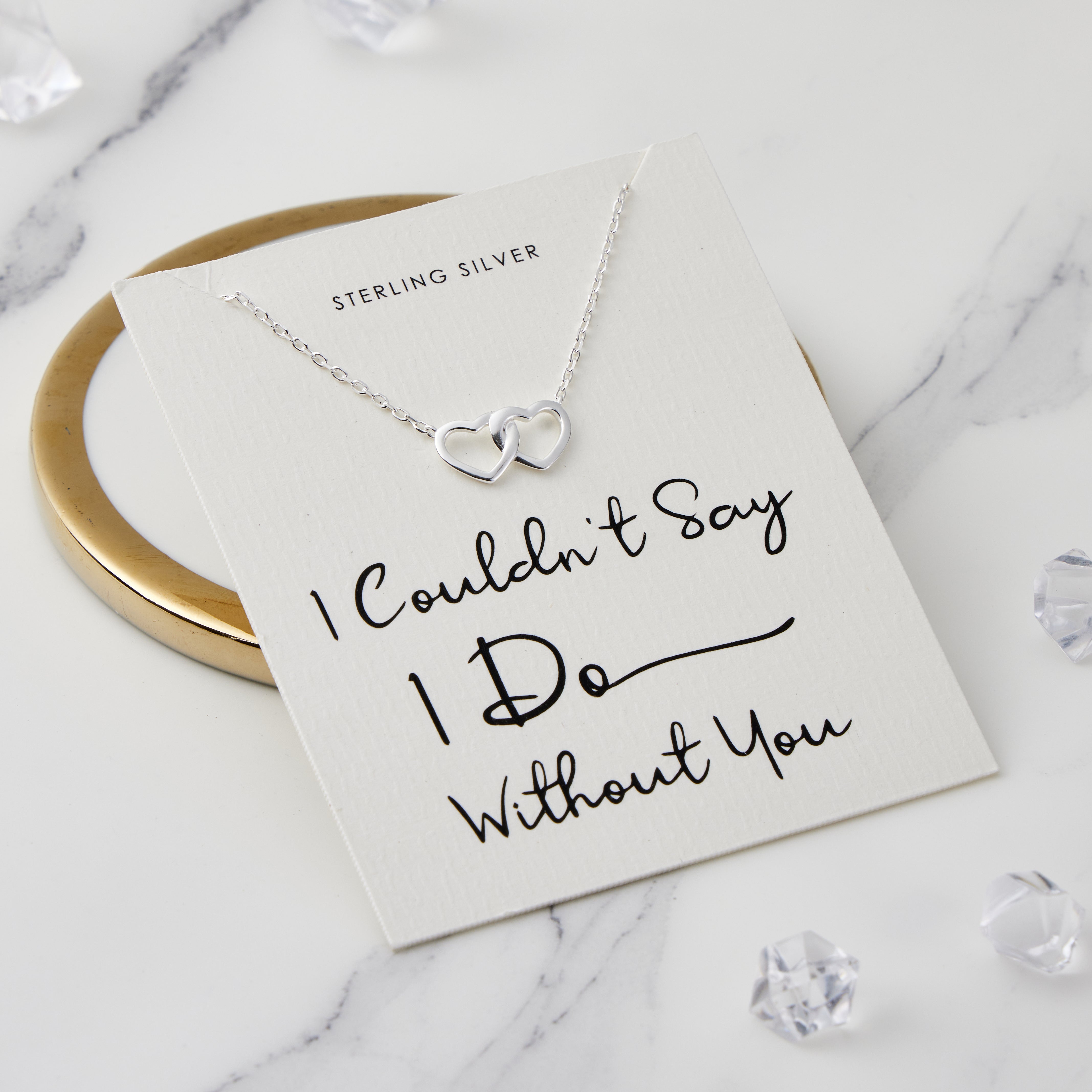 Sterling Silver I Couldn't Say I Do Without You Heart Link Necklace