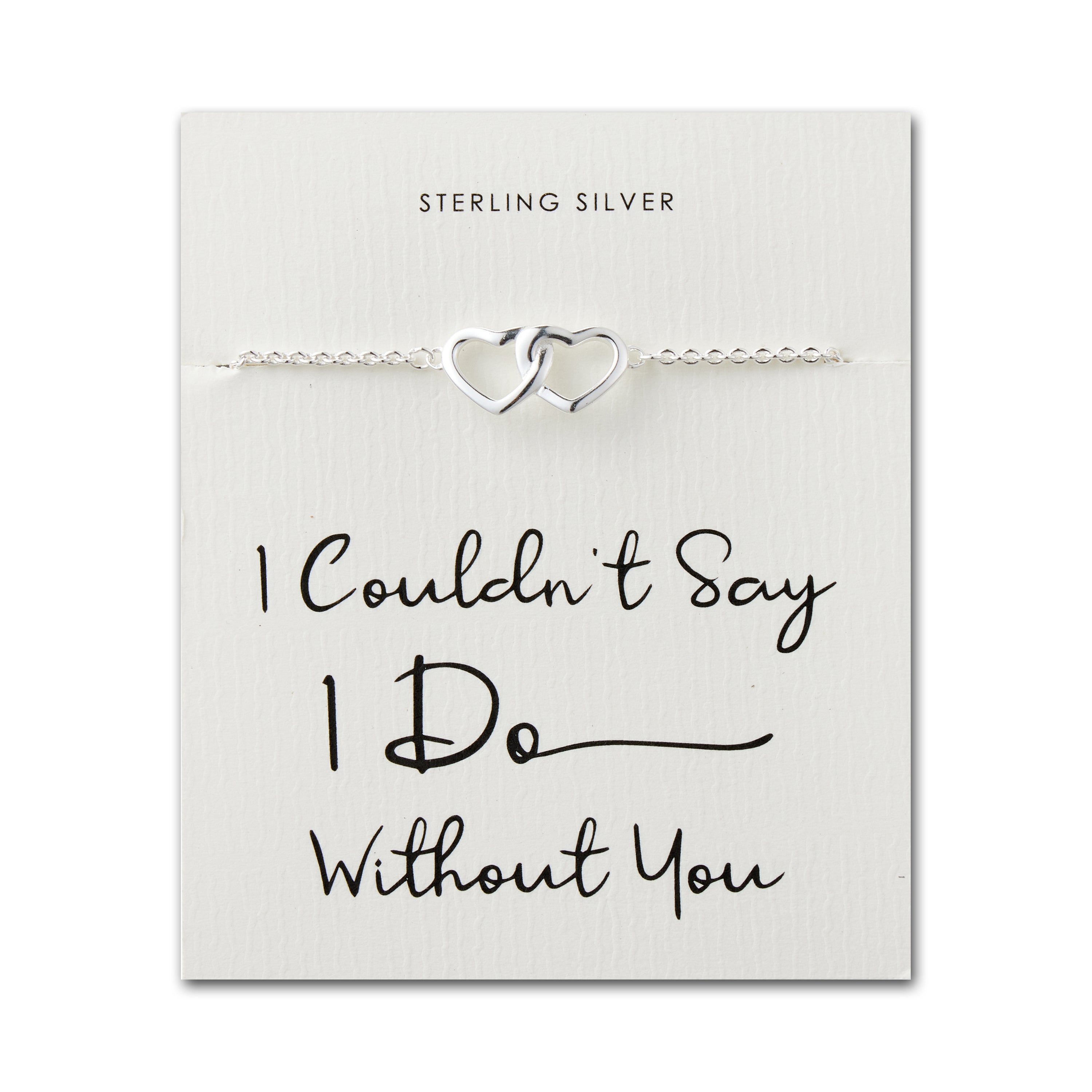 Sterling Silver I Couldn't Say I Do Without You Heart Link Bracelet