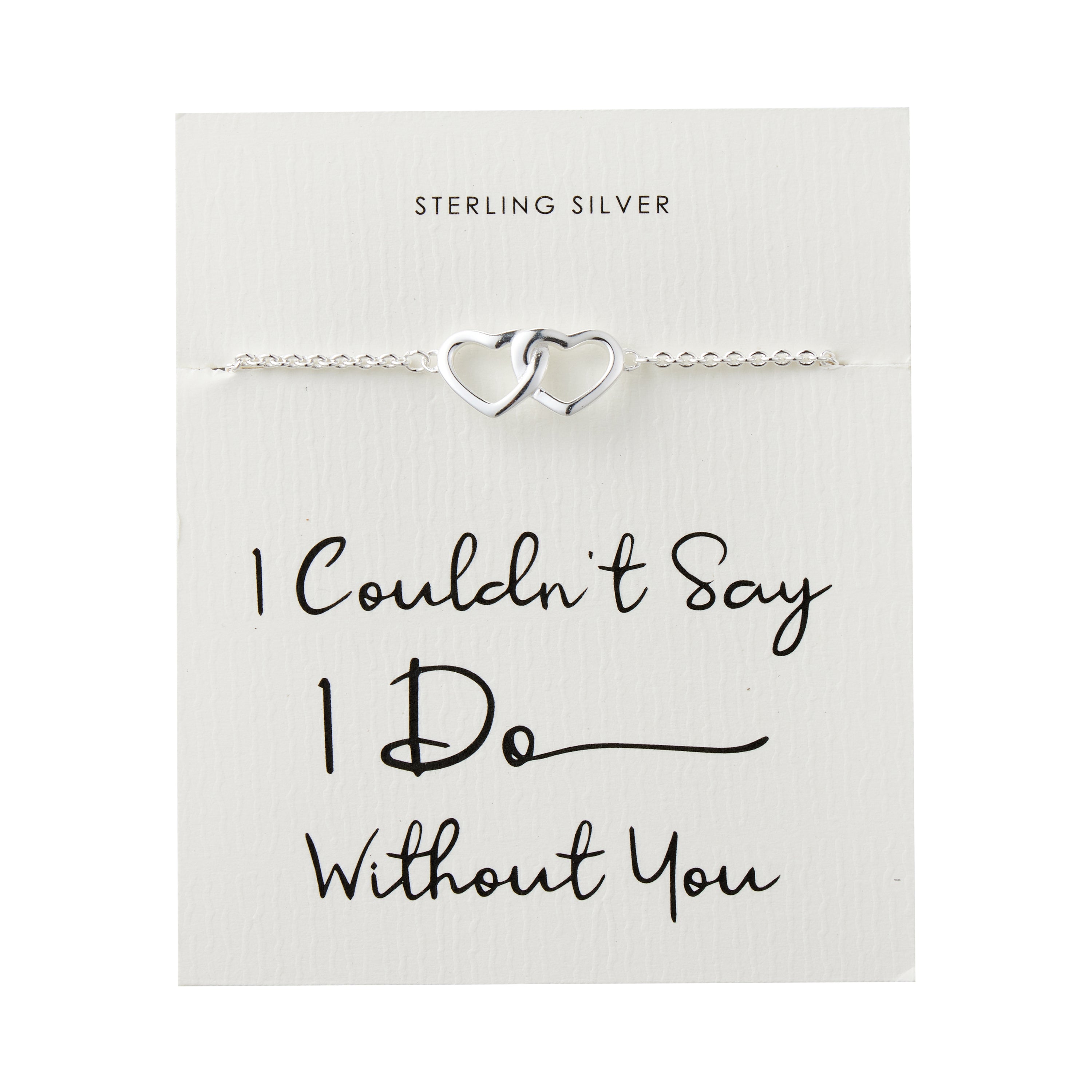 Sterling Silver I Couldn't Say I Do Without You Heart Link Bracelet by Philip Jones Jewellery