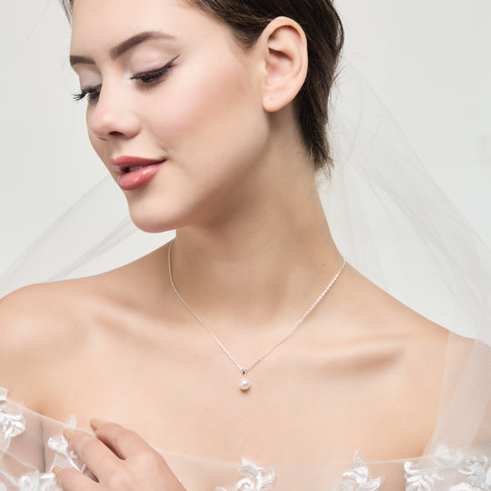 Sterling Silver I Couldn't Say I Do Without You Wedding Pearl Necklace