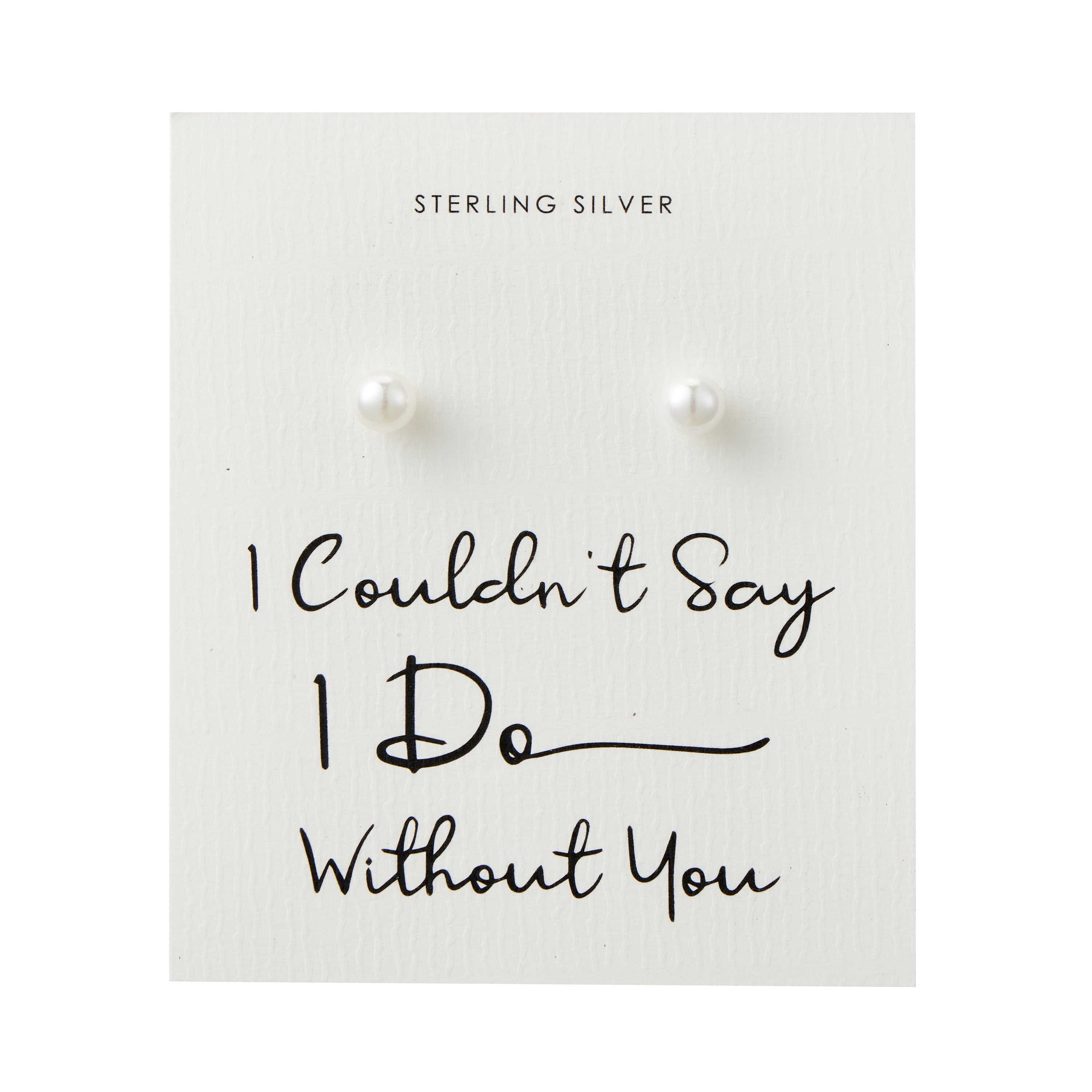 Sterling Silver I Couldn't Say I Do Without You Pearl Earrings by Philip Jones Jewellery