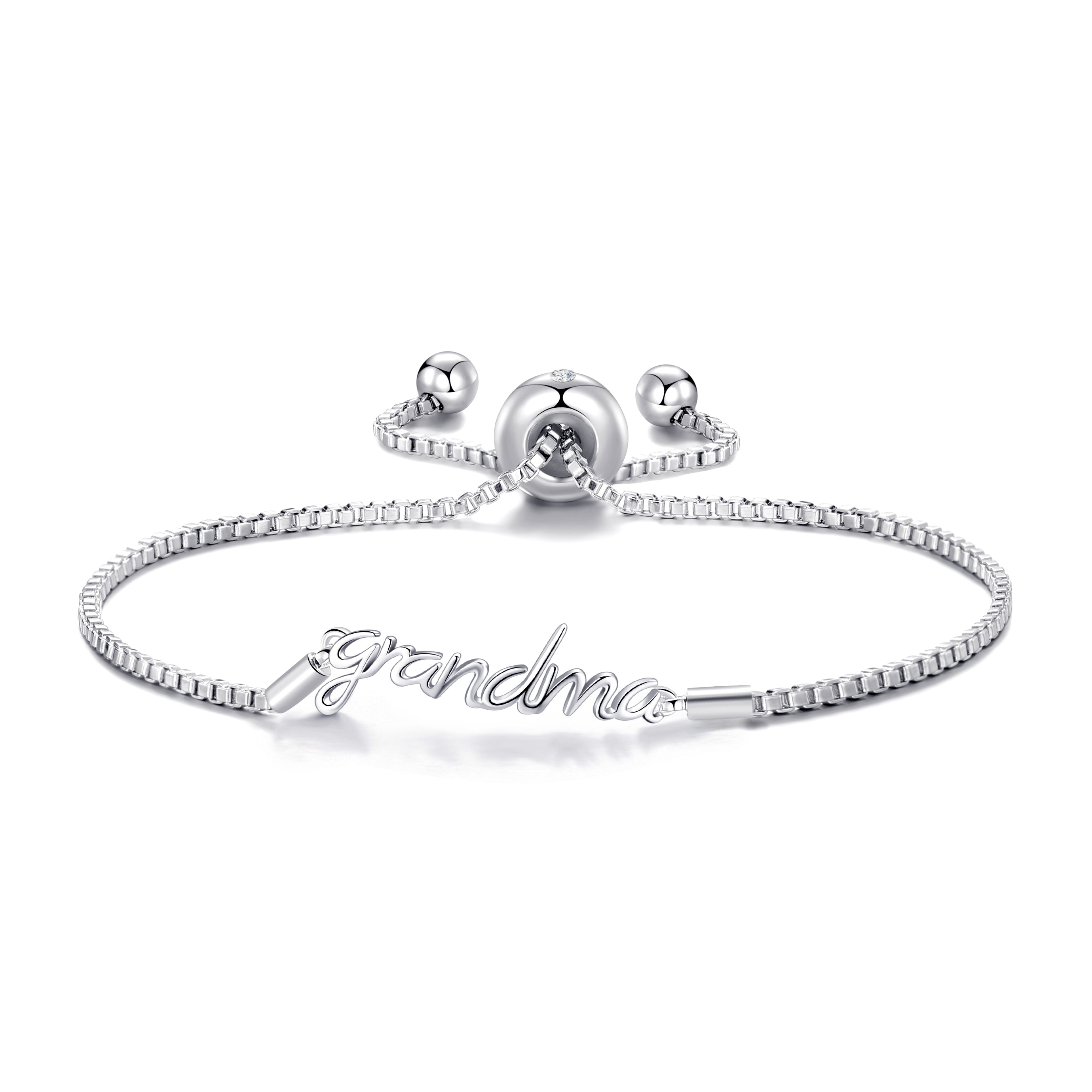 Silver Plated Grandma Bracelet Created with Zircondia® Crystals by Philip Jones Jewellery