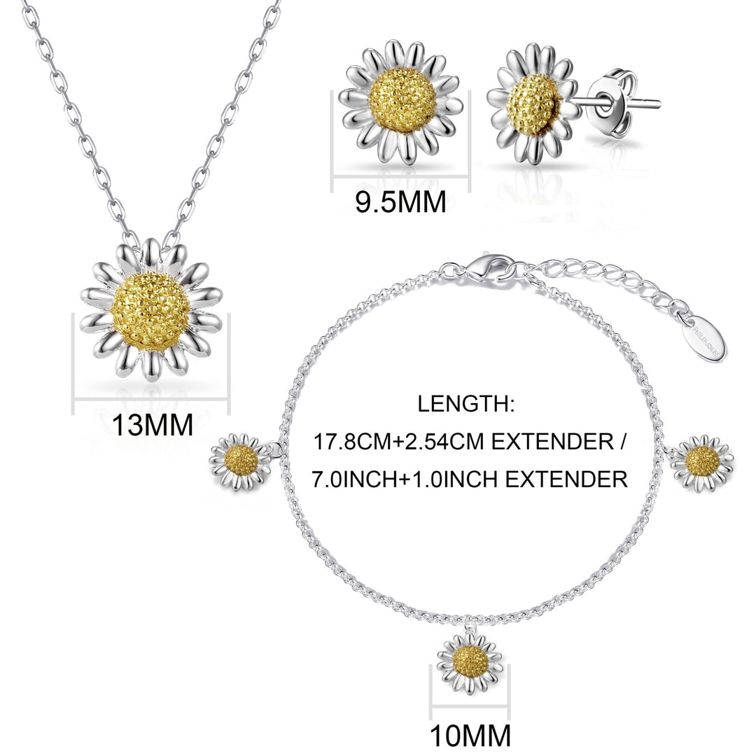 3pc Daisy Bracelet Set - Philip Jones Jewellery