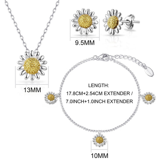 3pc Daisy Bracelet Set - Philip Jones Jewellery