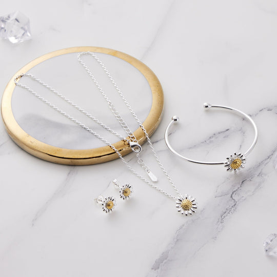 3pc Daisy Cuff Bangle Set - Philip Jones Jewellery