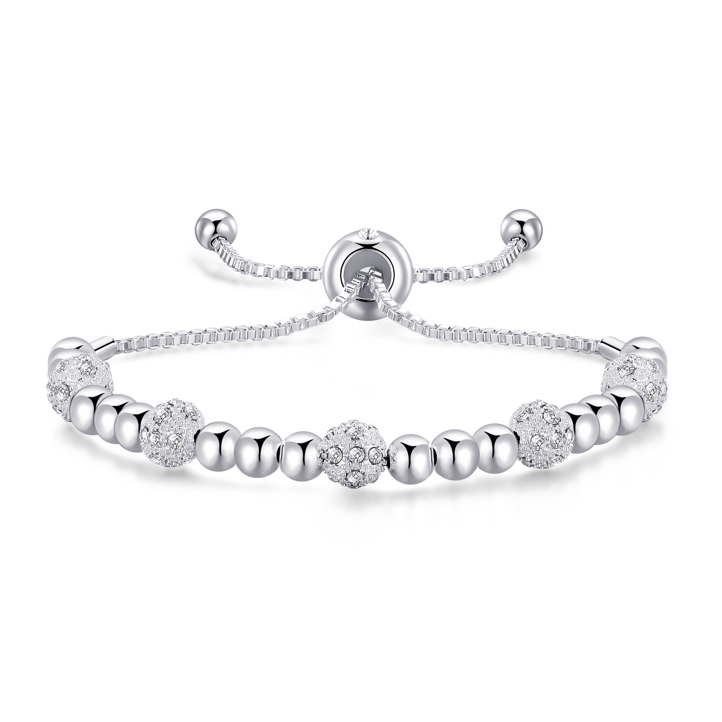 Beaded Friendship Bracelet Created with Zircondia® Crystals by Philip Jones Jewellery