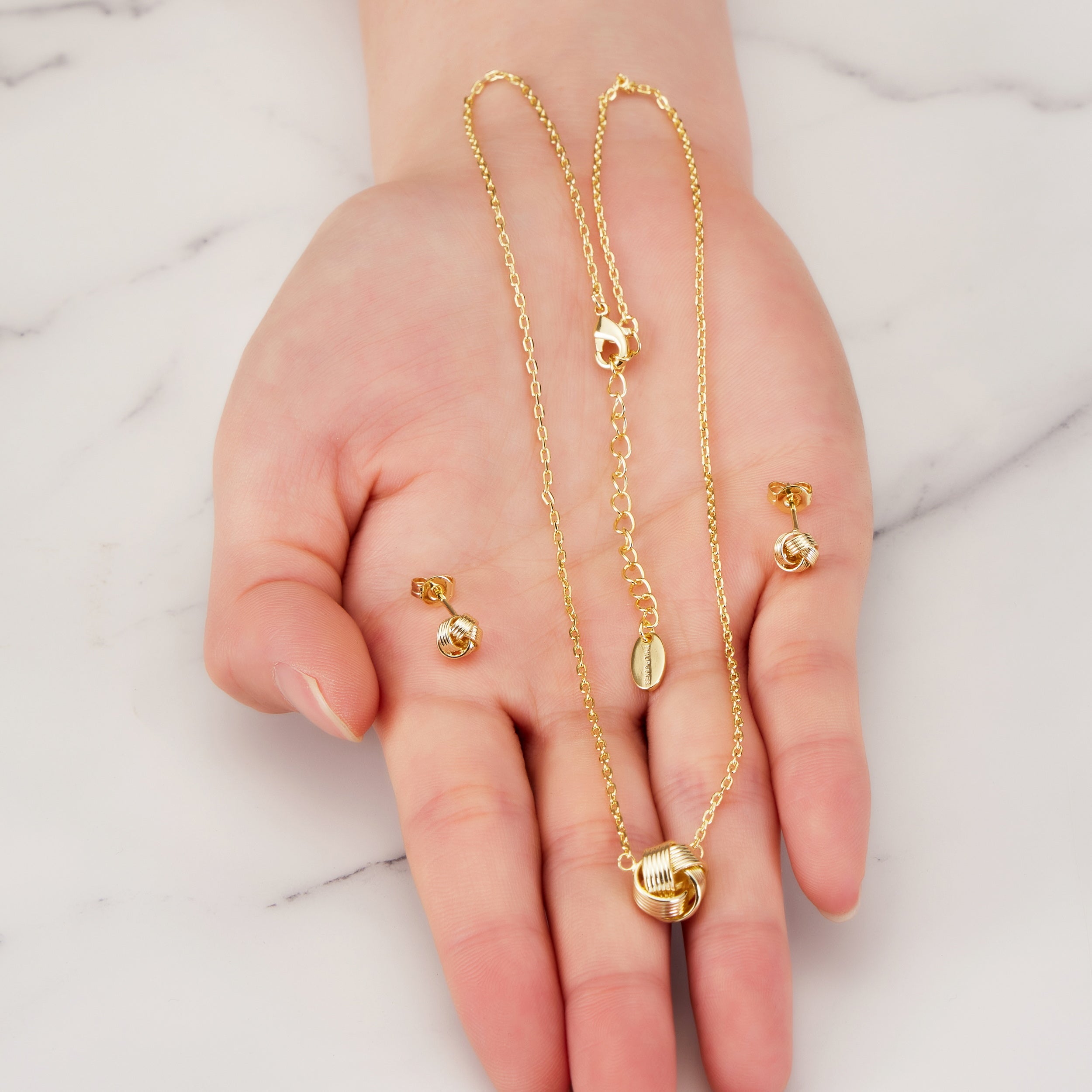Gold Plated Love Knot Set