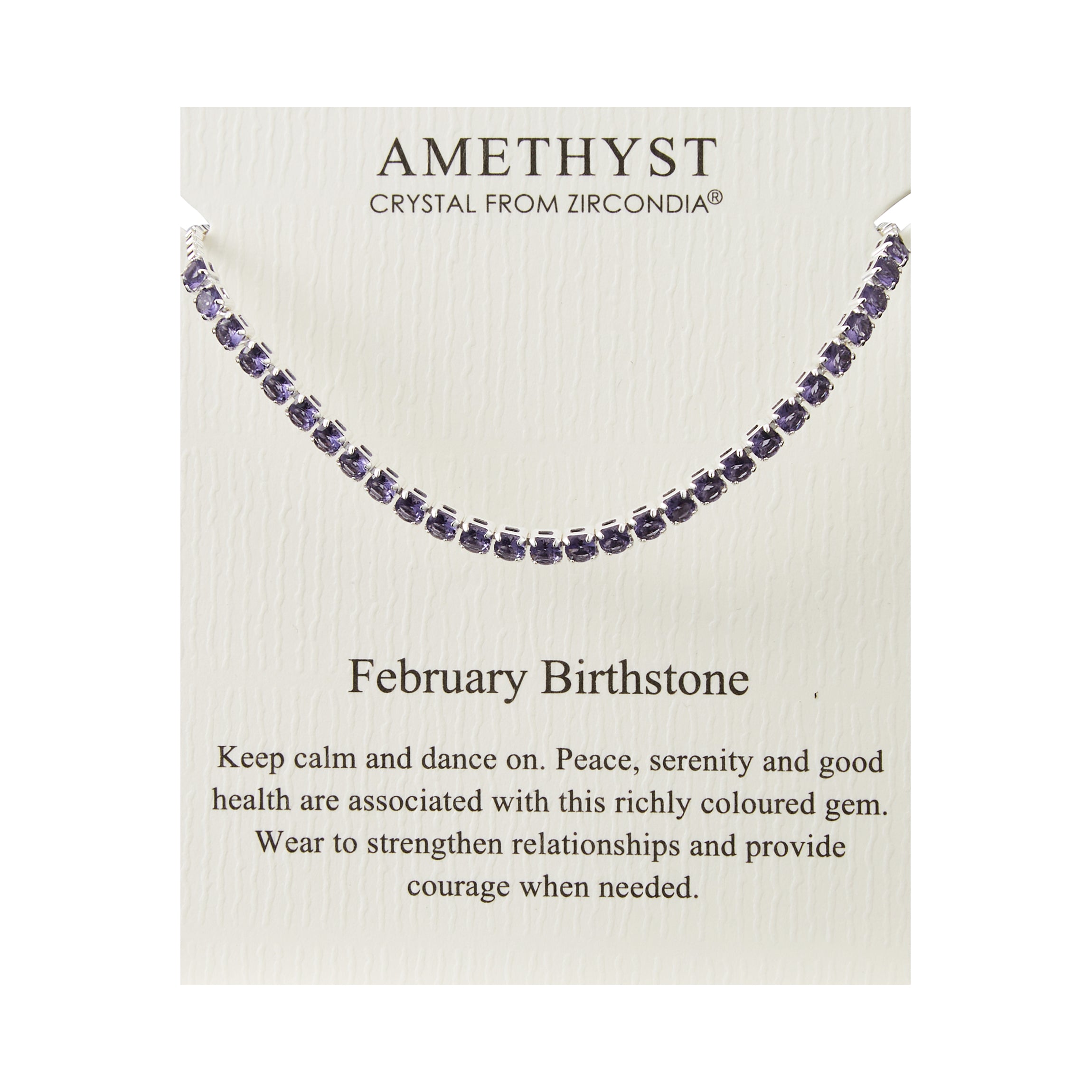 February Birthstone Friendship Bracelet with Amethyst Zircondia® Crystals
